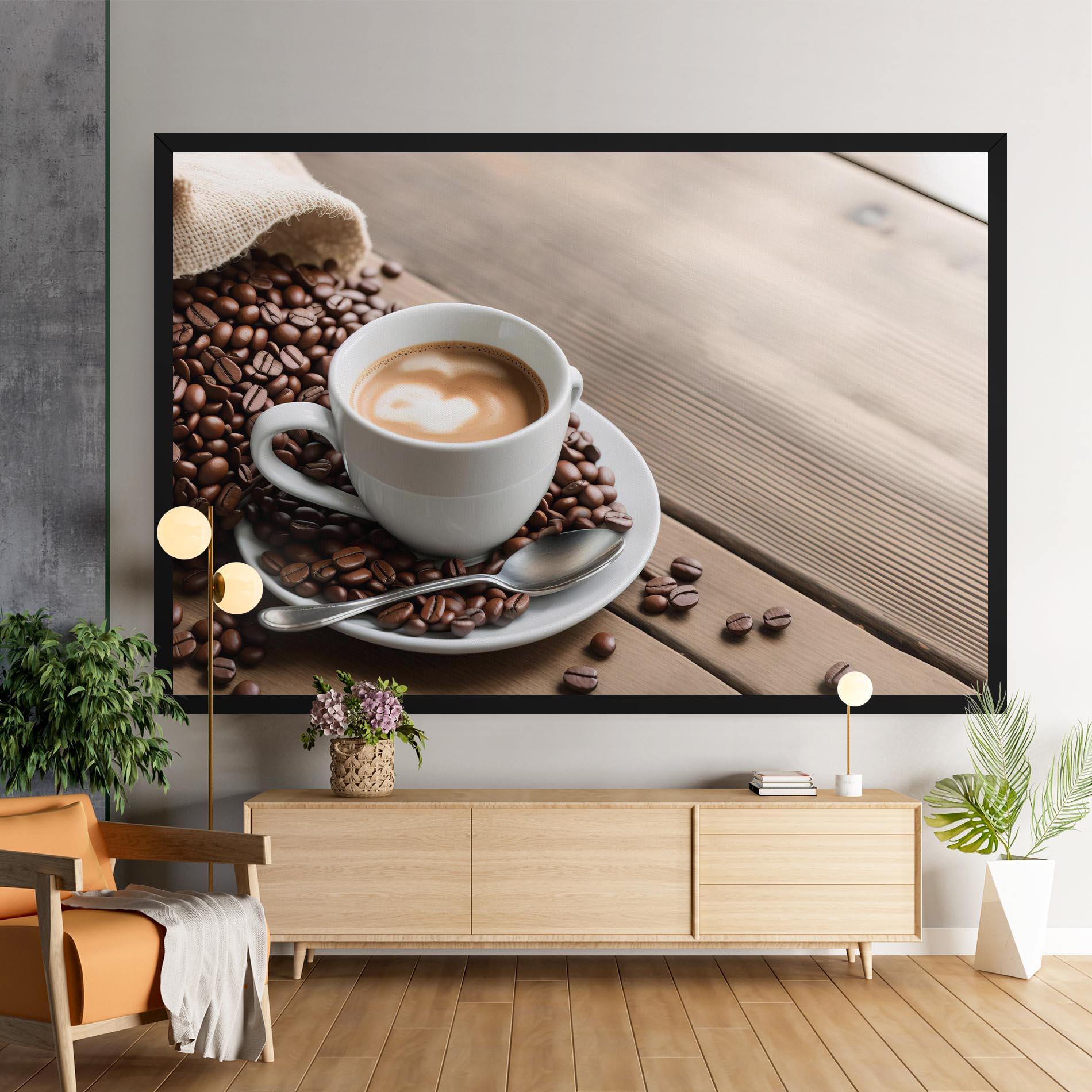 Leinwandbild Coffee On Table mockup 9