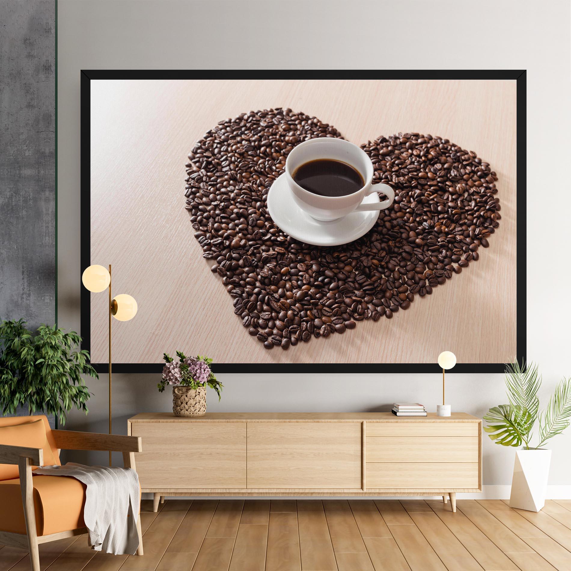Leinwandbild Heart Coffee Beans mockup 9