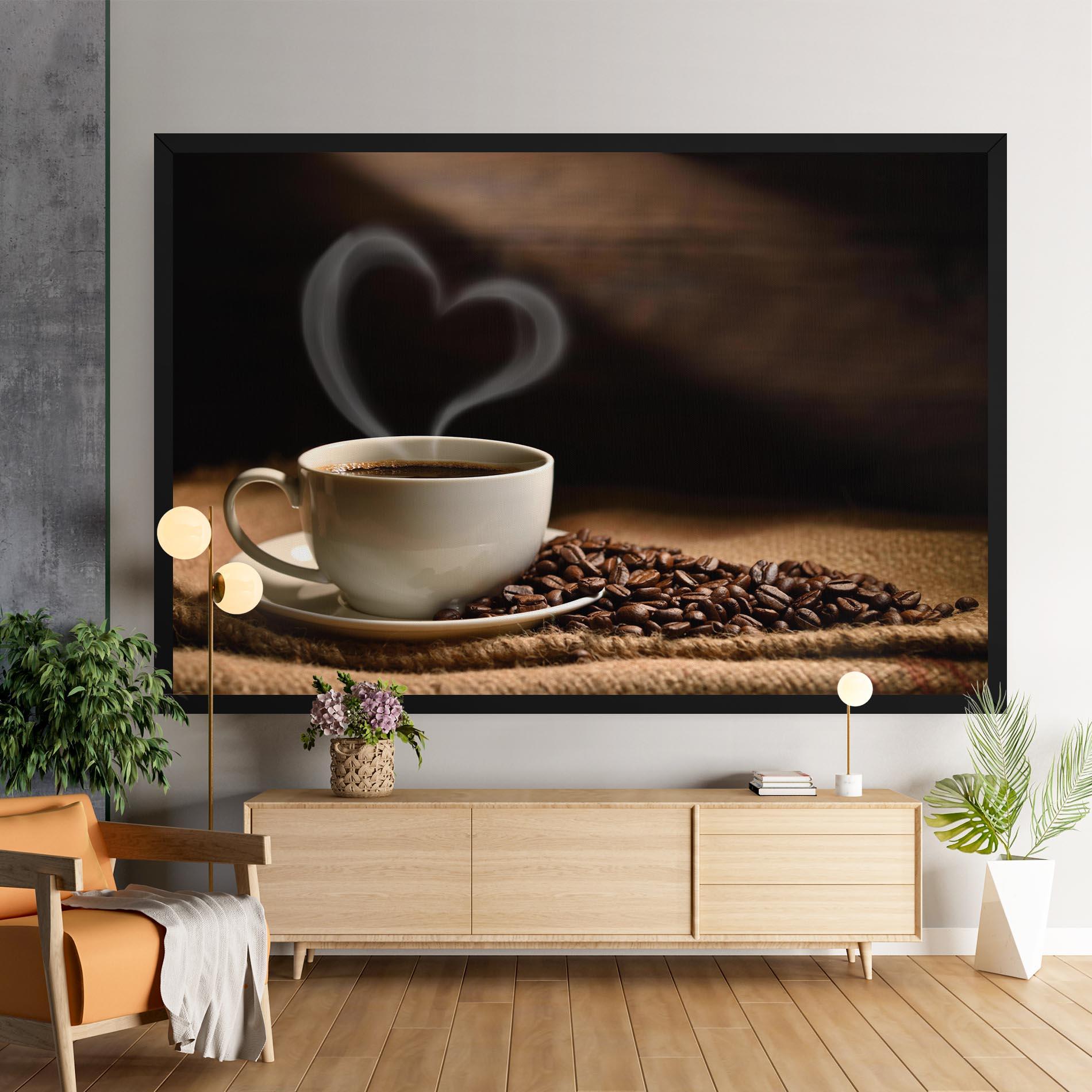 Leinwandbild Heart Coffee Smoke mockup 9