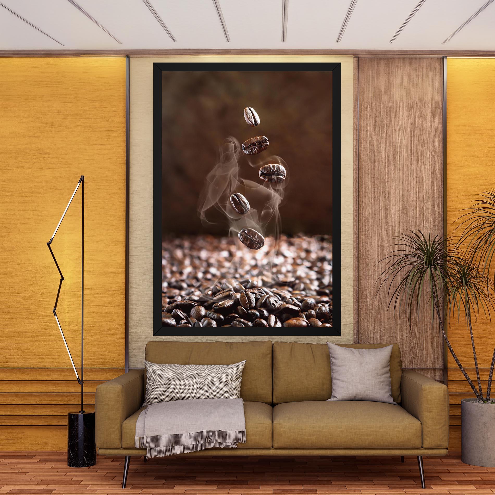 Leinwandbild Close Up Falling Beans mockup 9
