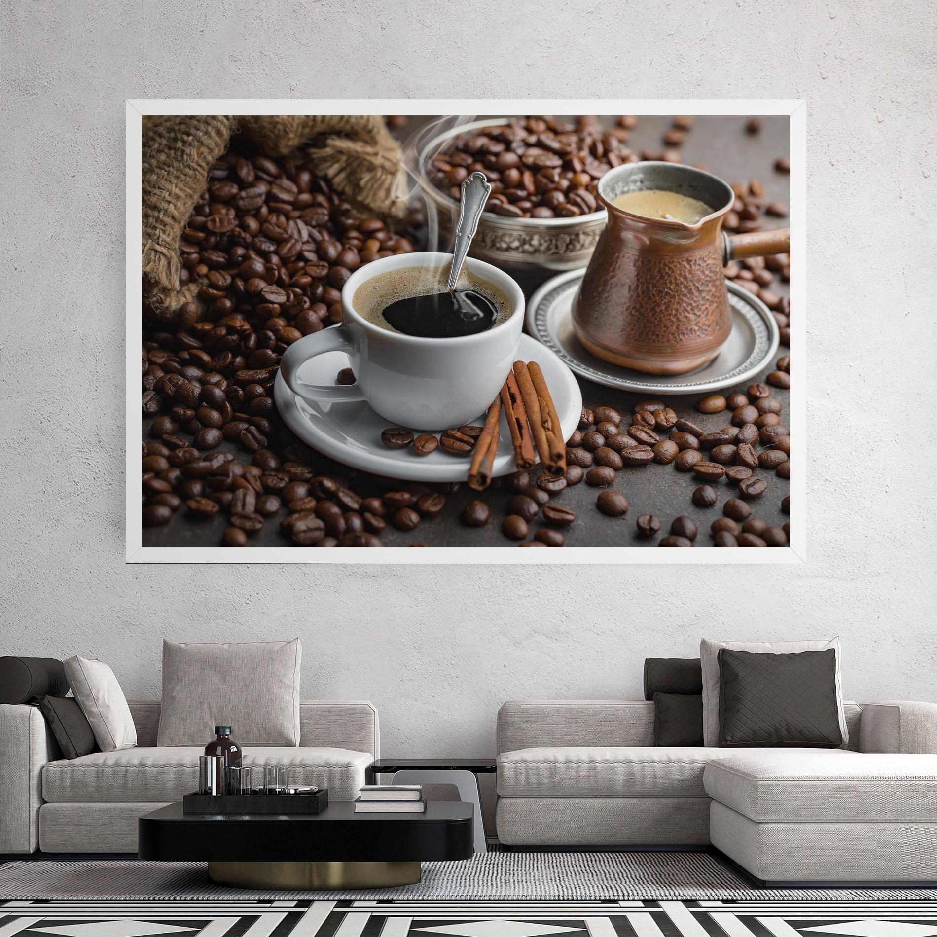 Leinwandbild Black Coffee Beans mockup 2