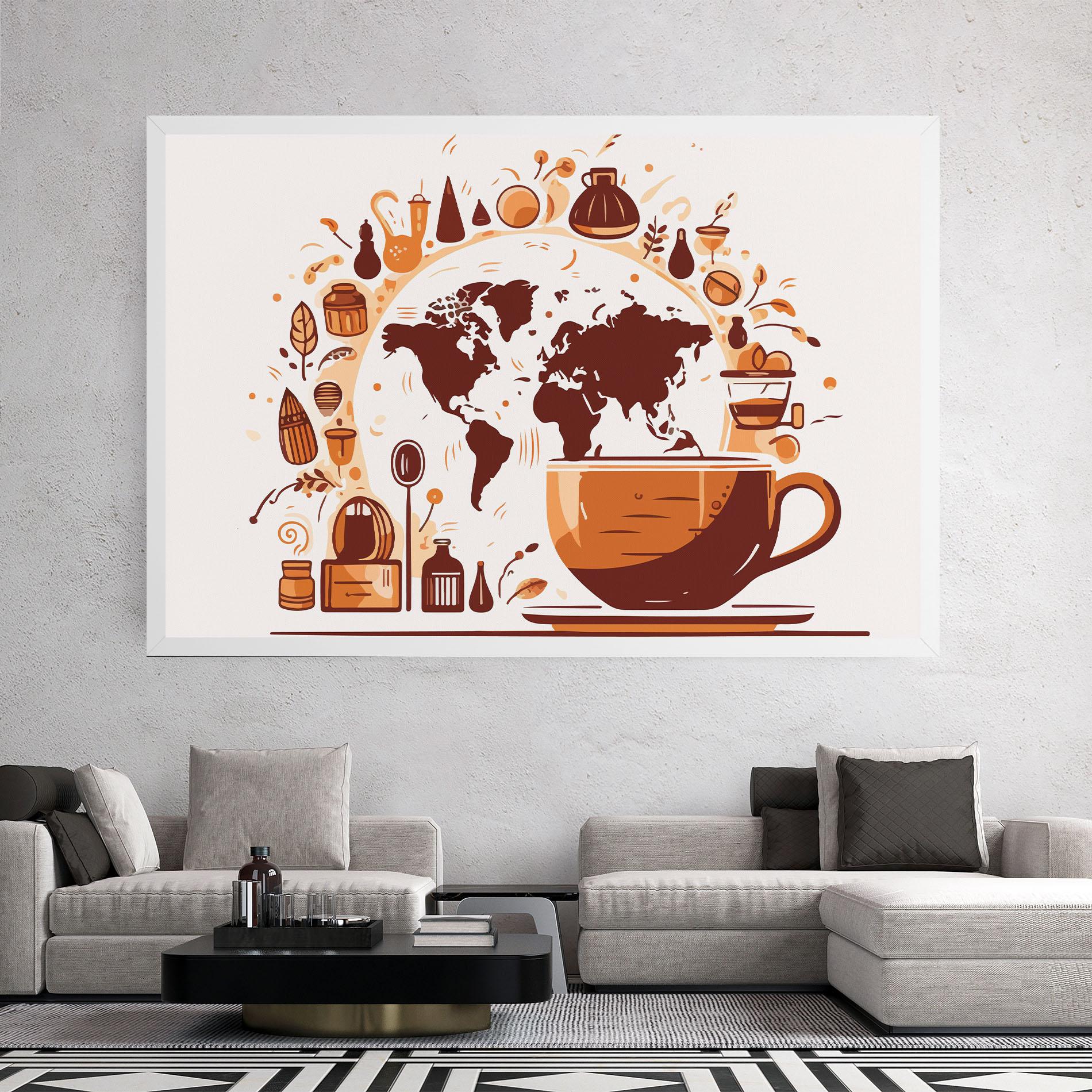 Leinwandbild Coffee Map mockup 2