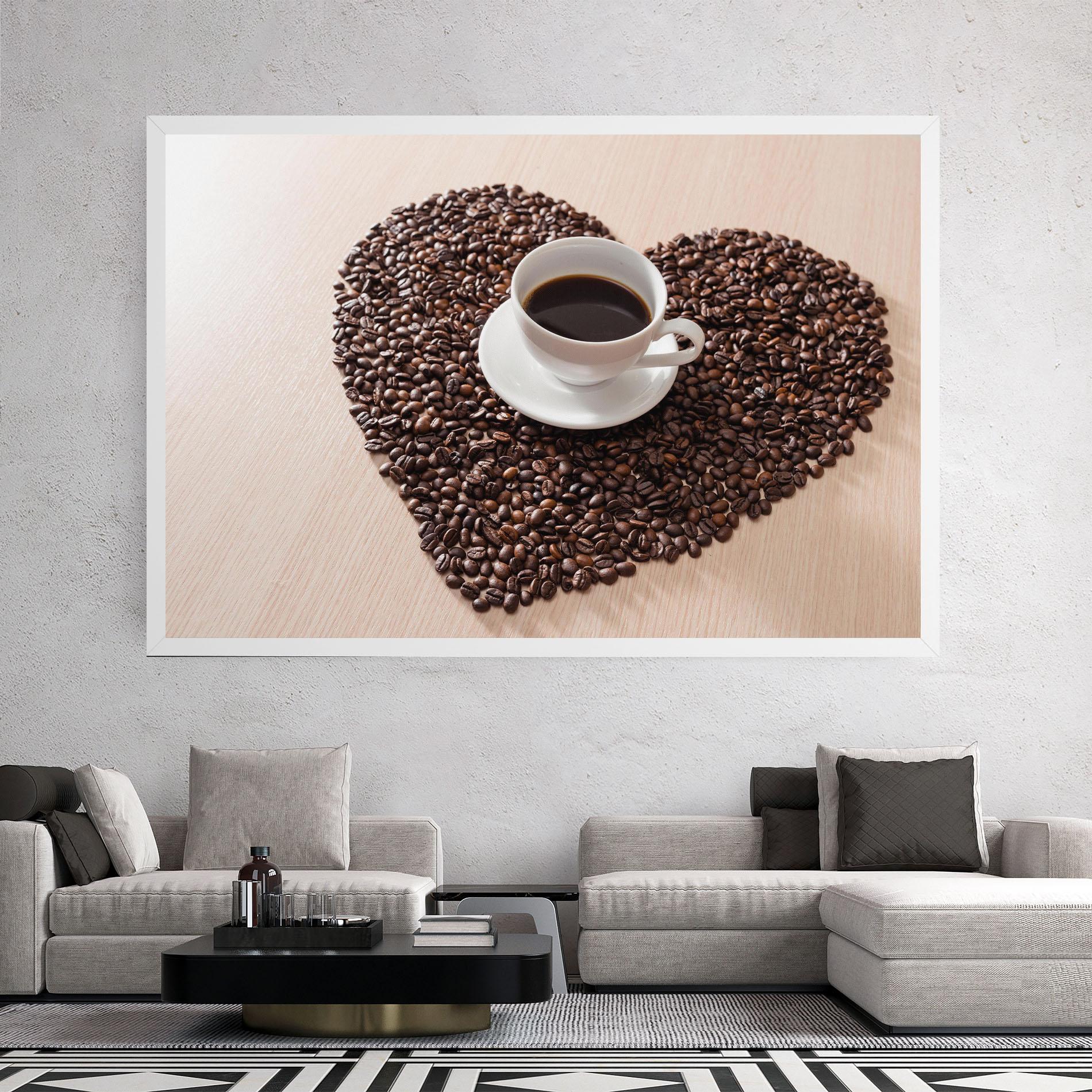 Leinwandbild Heart Coffee Beans mockup 2