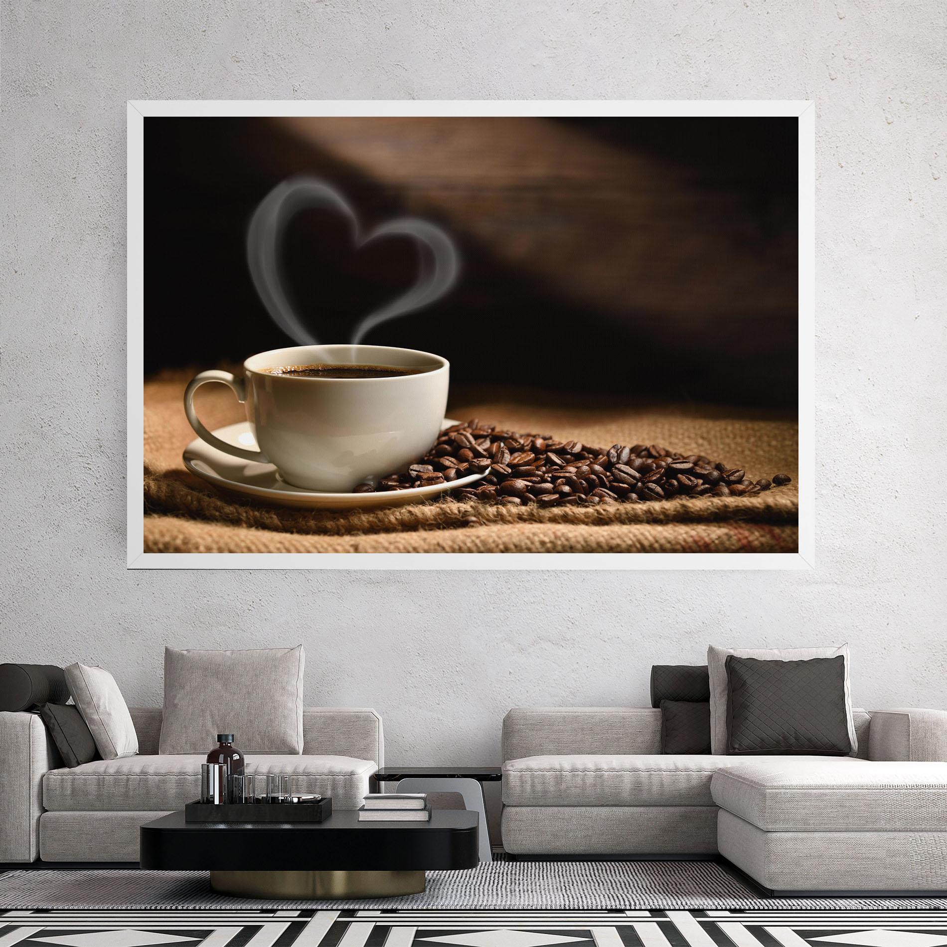 Leinwandbild Heart Coffee Smoke mockup 2