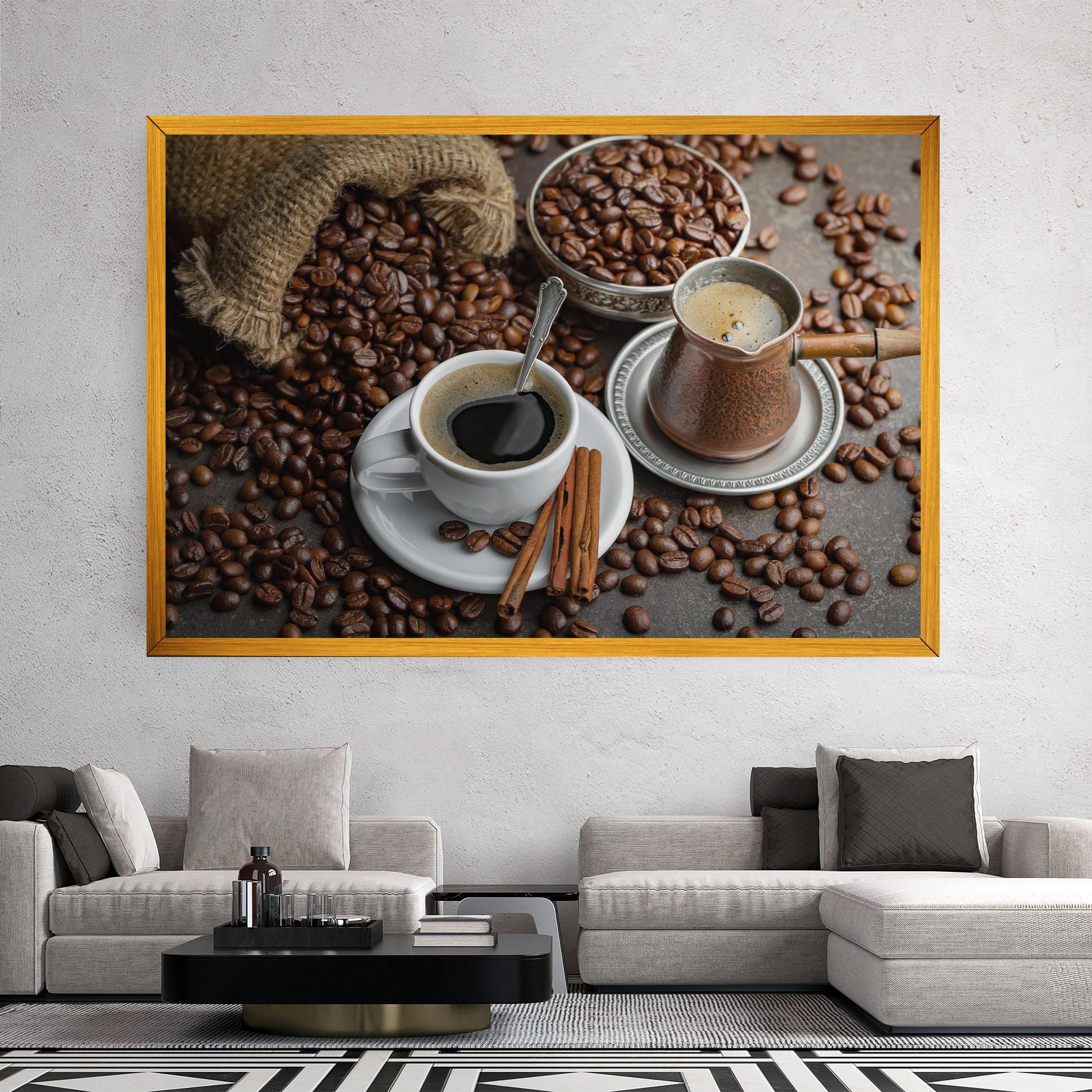 Leinwandbild Black Coffee Bean mockup 2
