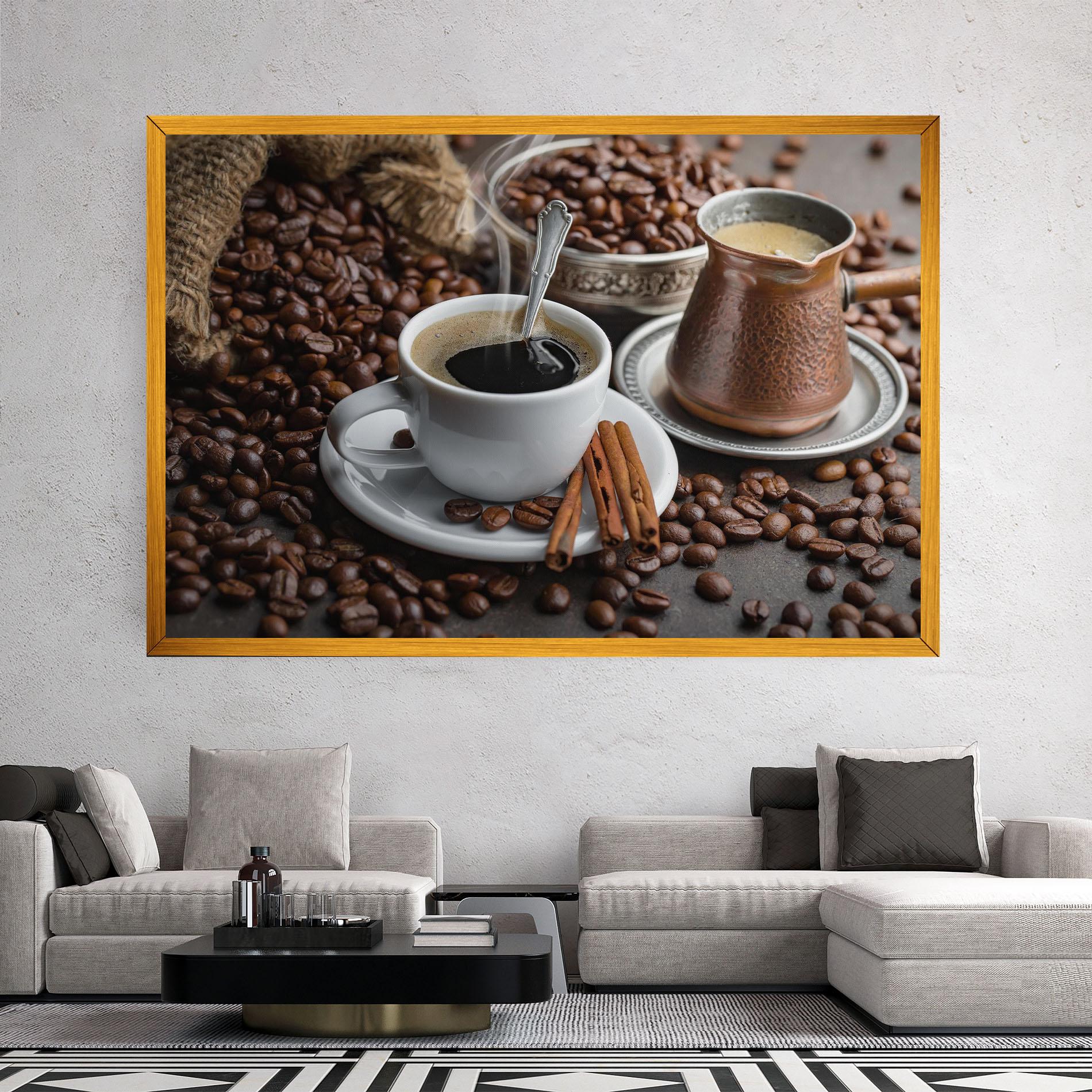 Leinwandbild Black Coffee Beans mockup 2