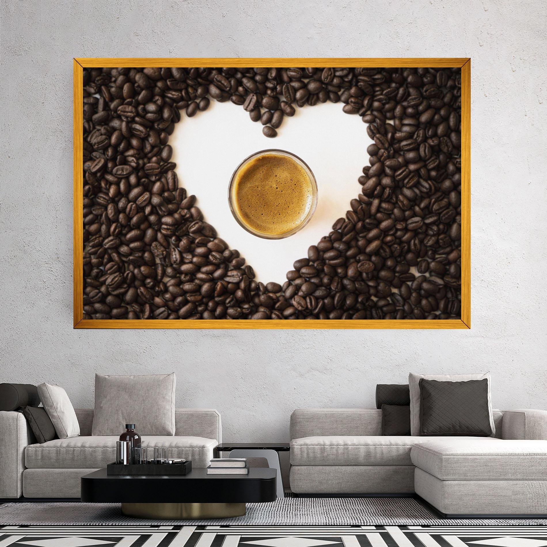 Leinwandbild Coffee Bean Heart mockup 2