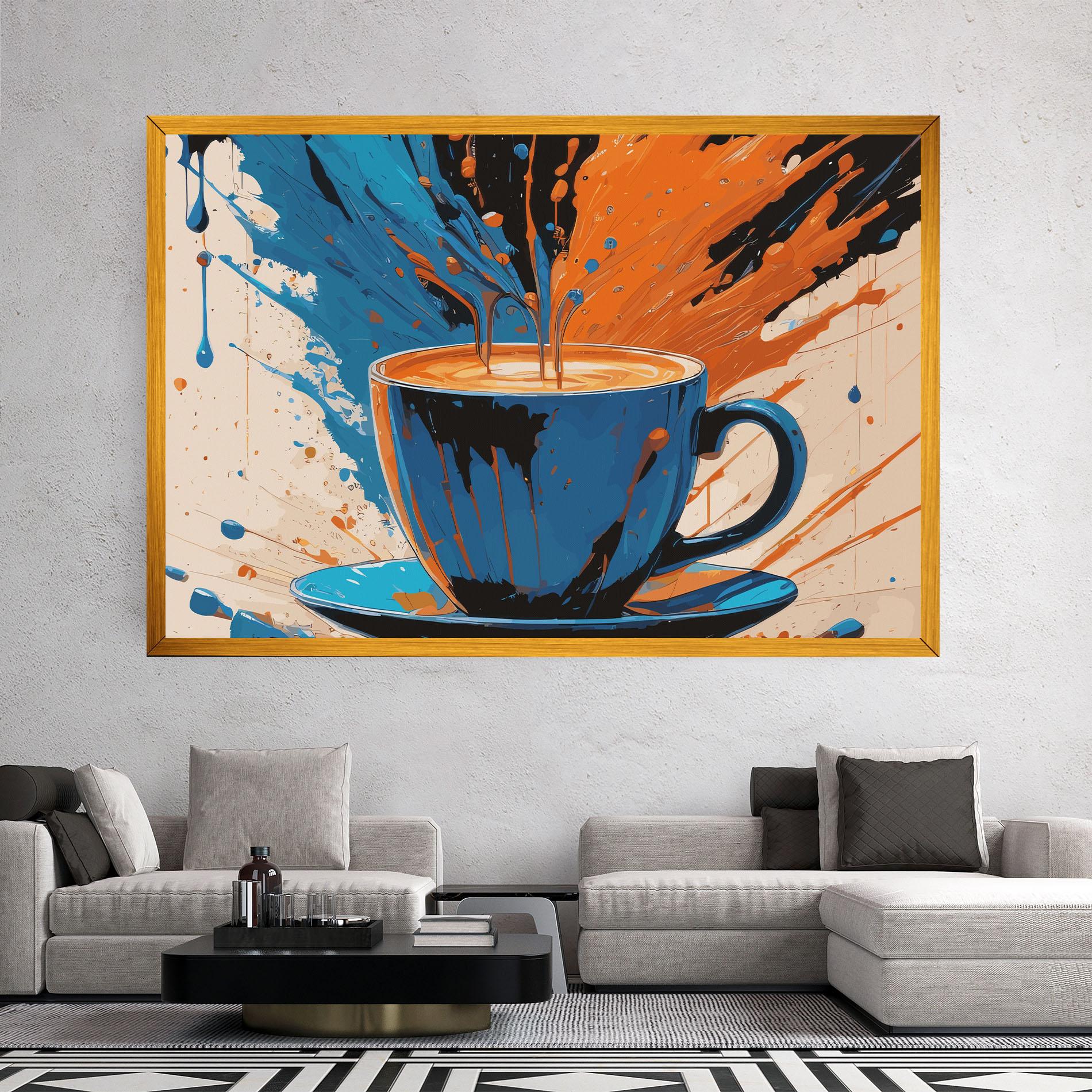 Leinwandbild Coffee Blue Orange mockup 2