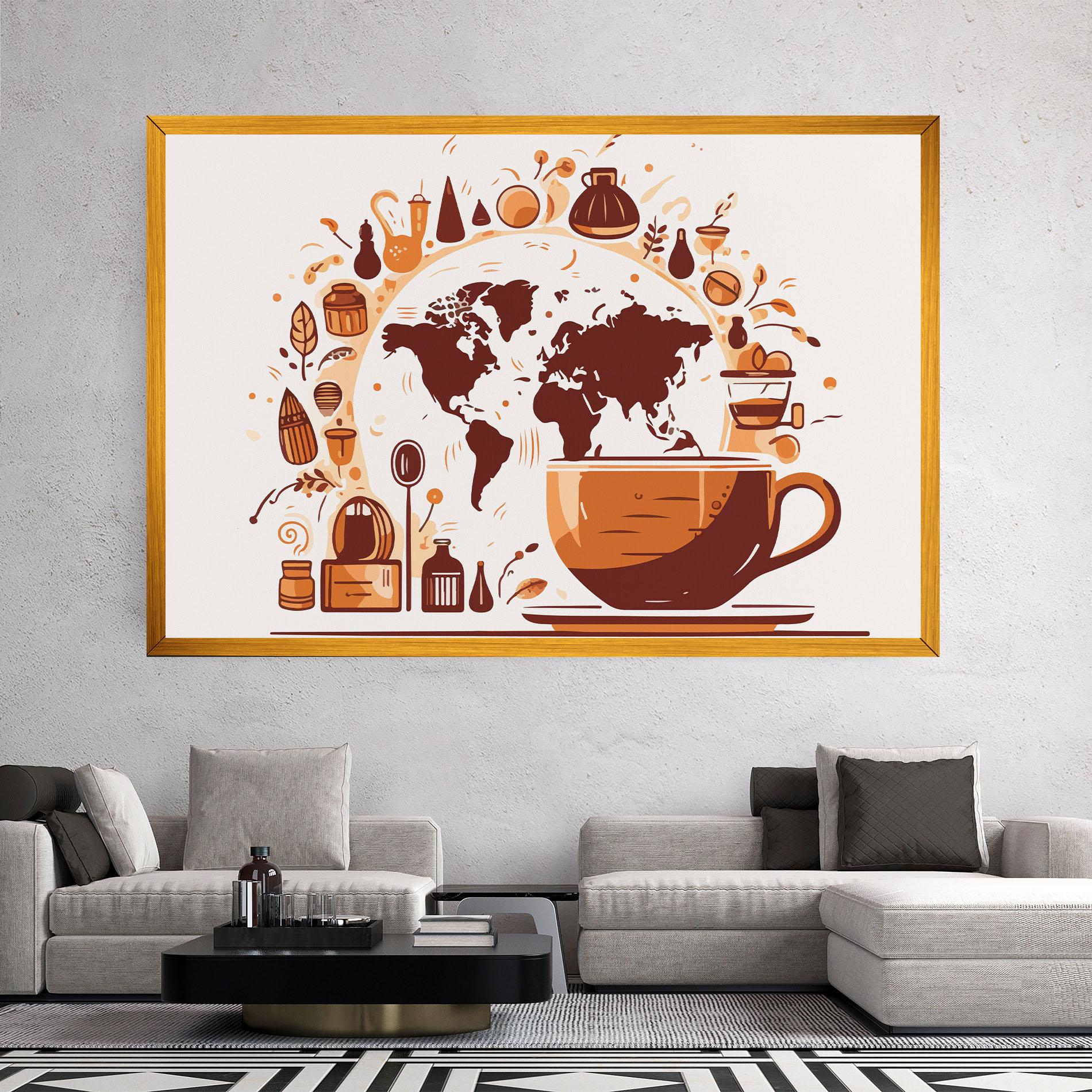 Leinwandbild Coffee Map mockup 2