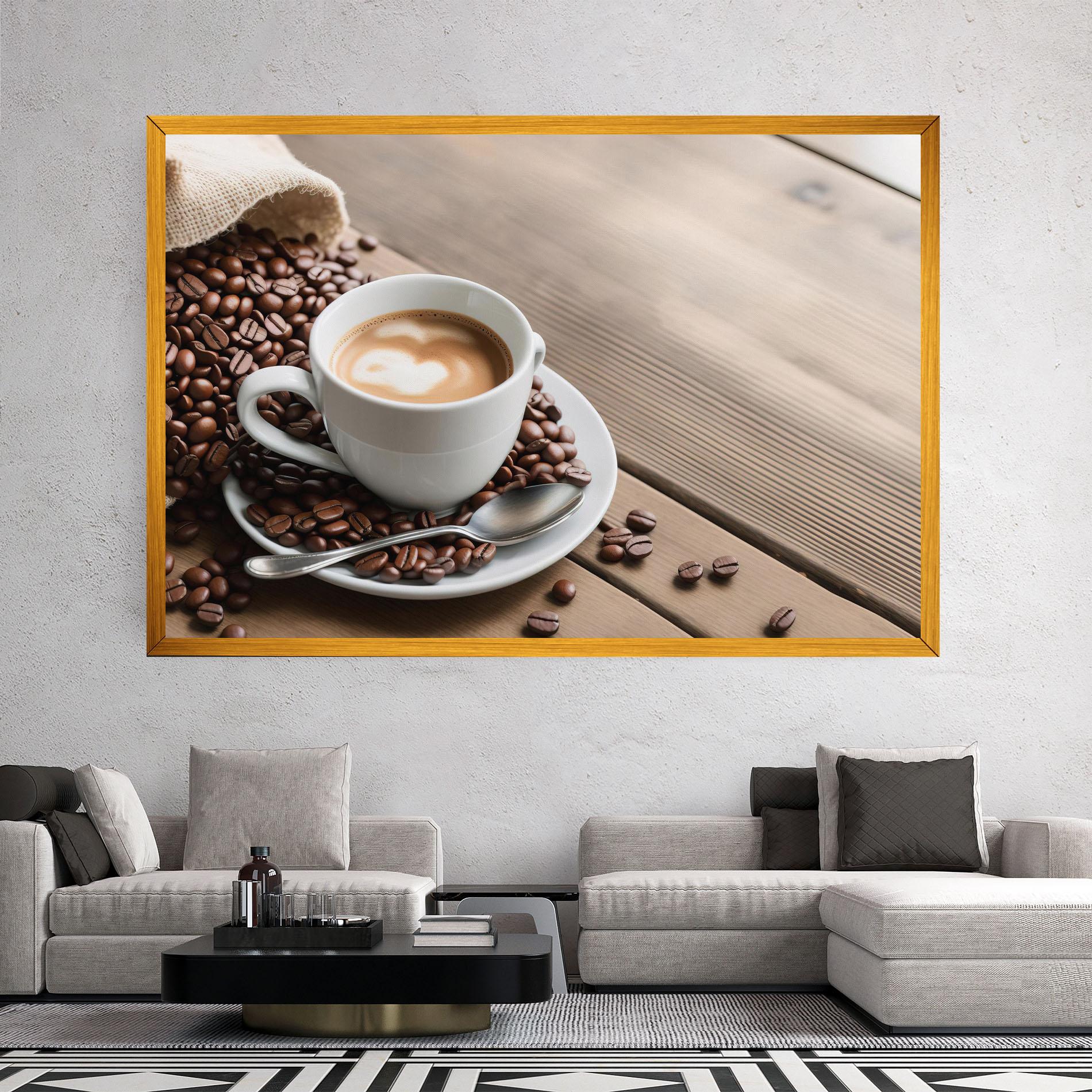 Leinwandbild Coffee On Table mockup 2