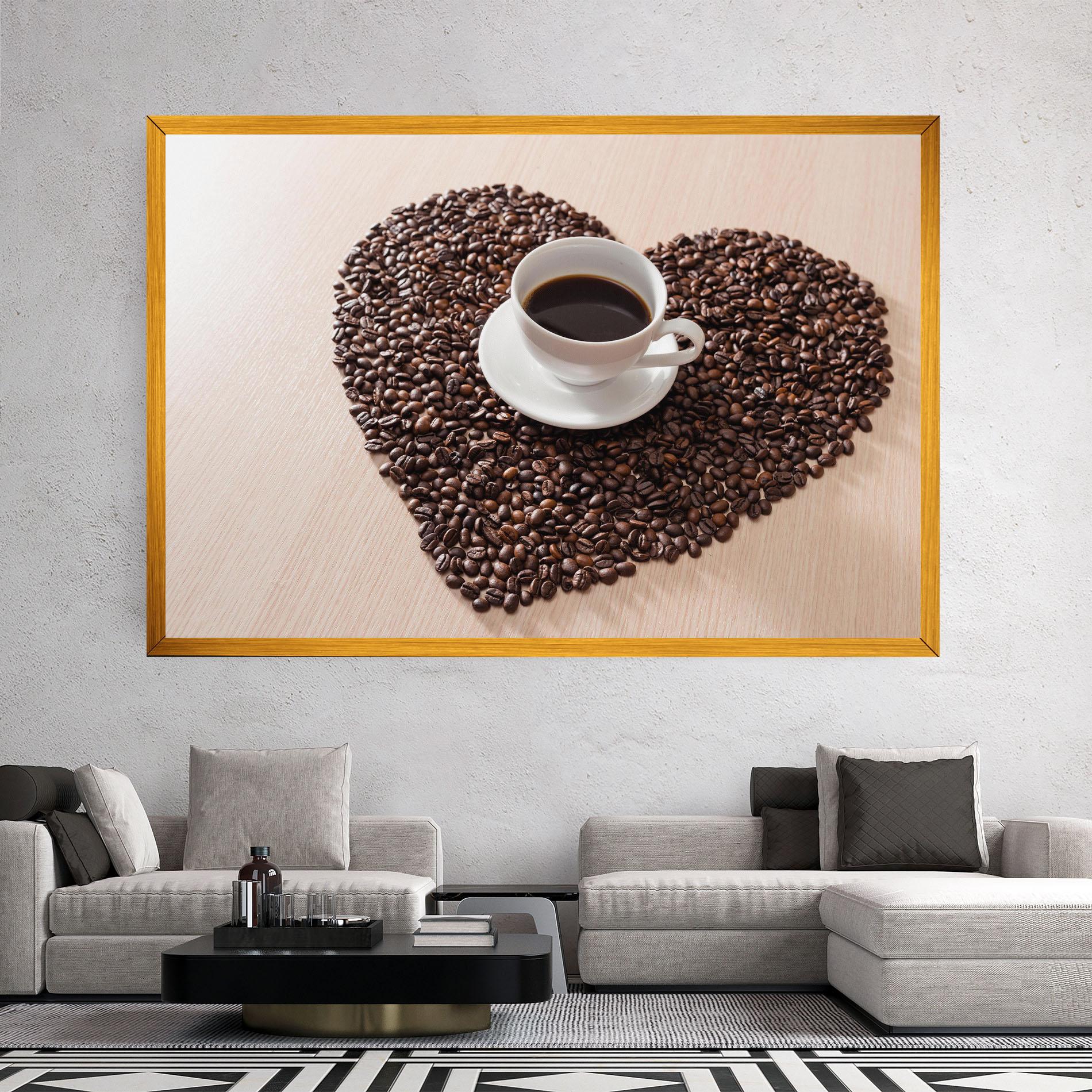Leinwandbild Heart Coffee Beans mockup 2