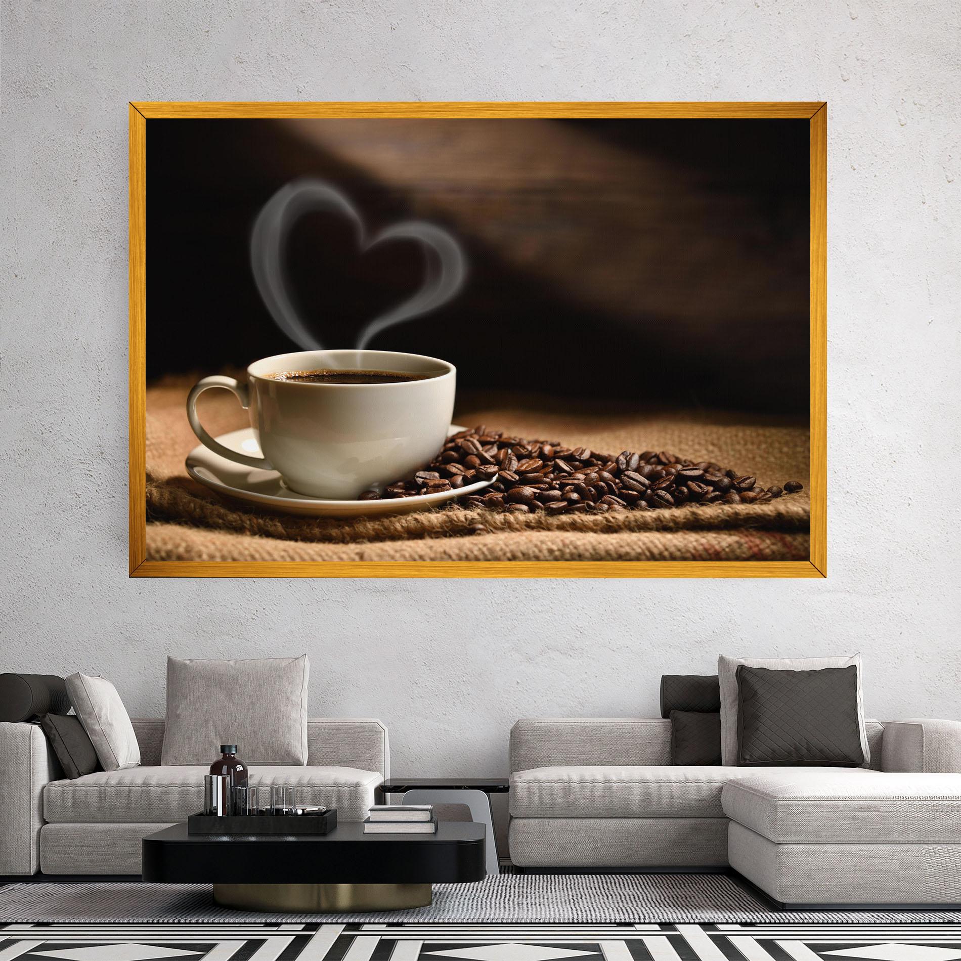 Leinwandbild Heart Coffee Smoke mockup 2