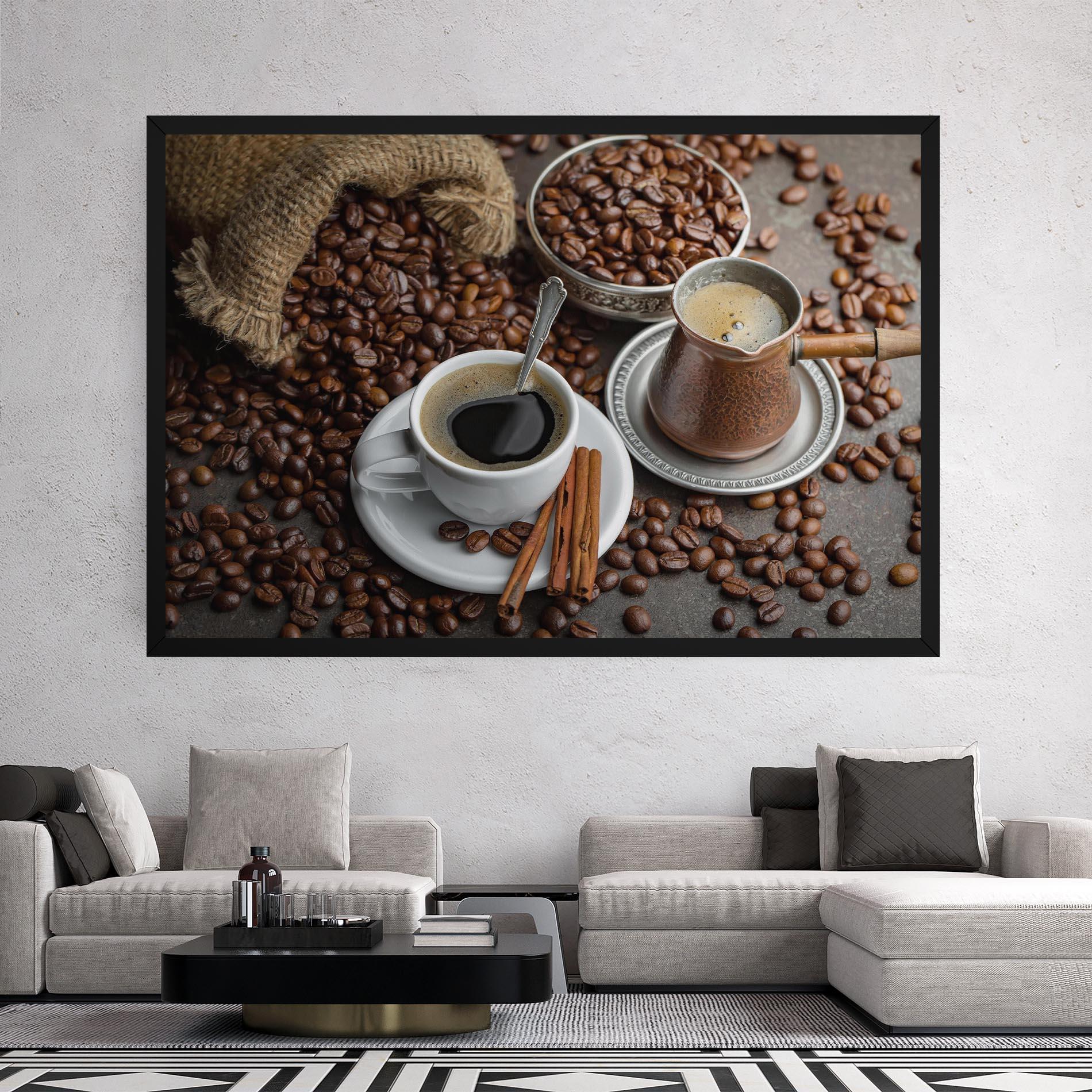 Leinwandbild Black Coffee Bean mockup 2