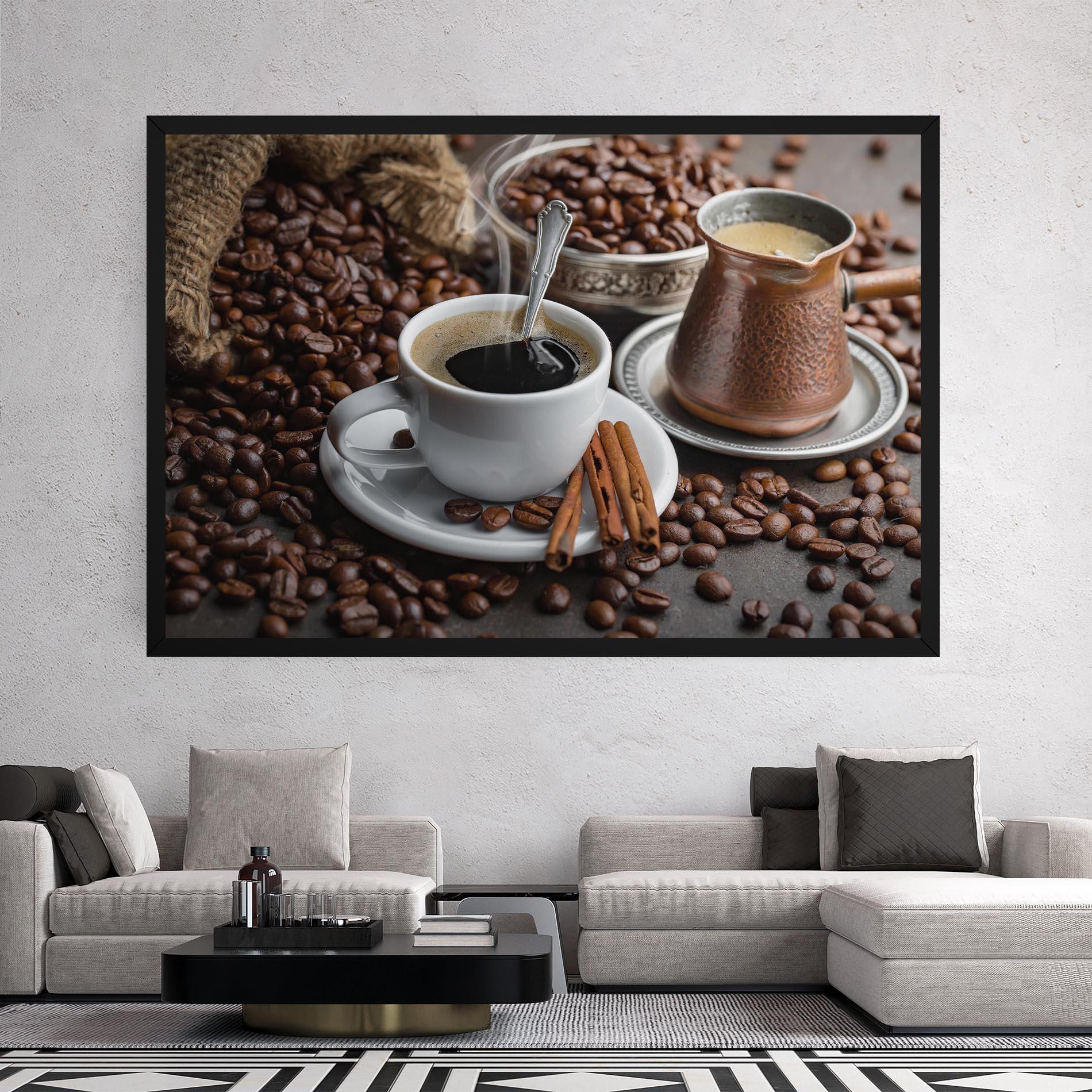 Leinwandbild Black Coffee Beans mockup 2