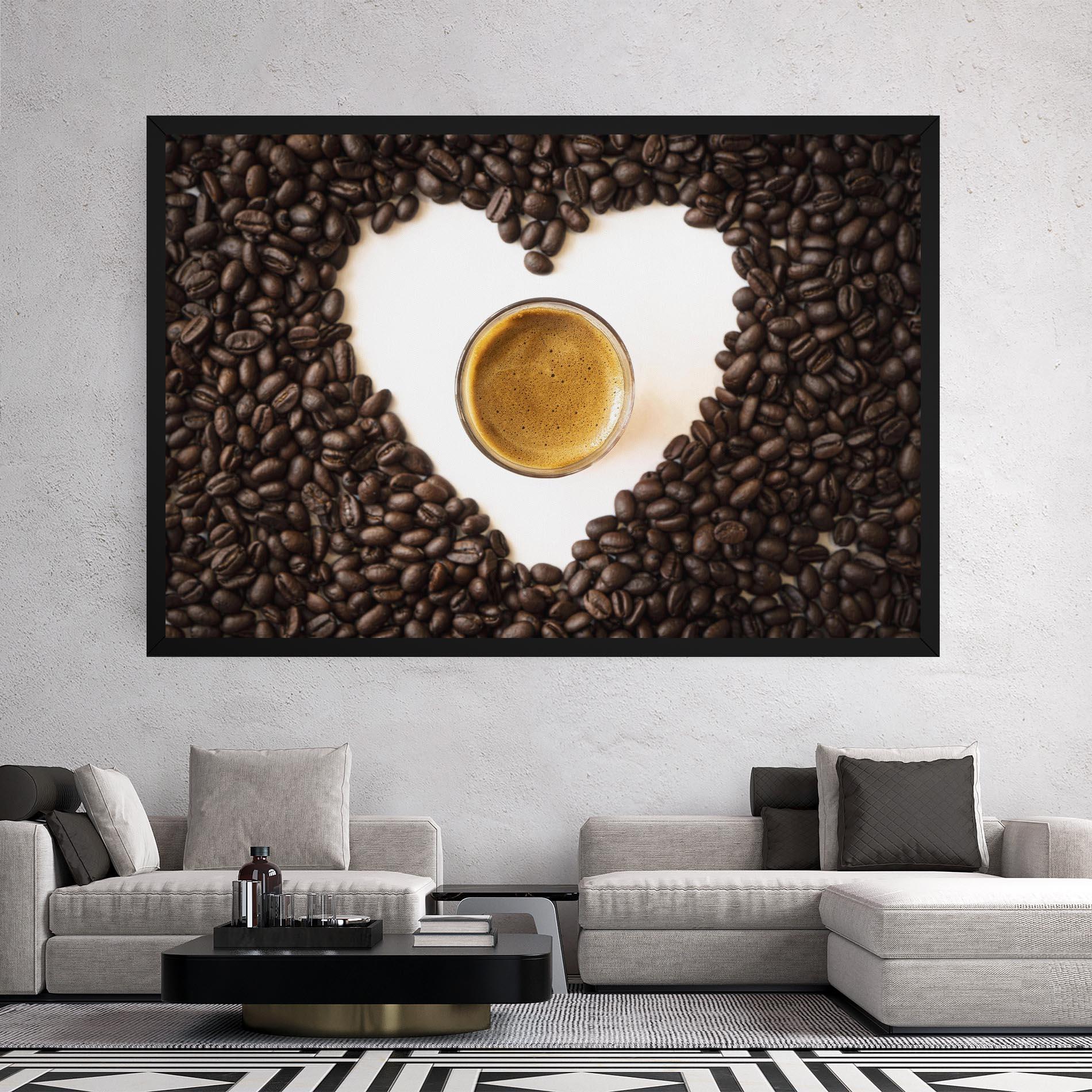 Leinwandbild Coffee Bean Heart mockup 2