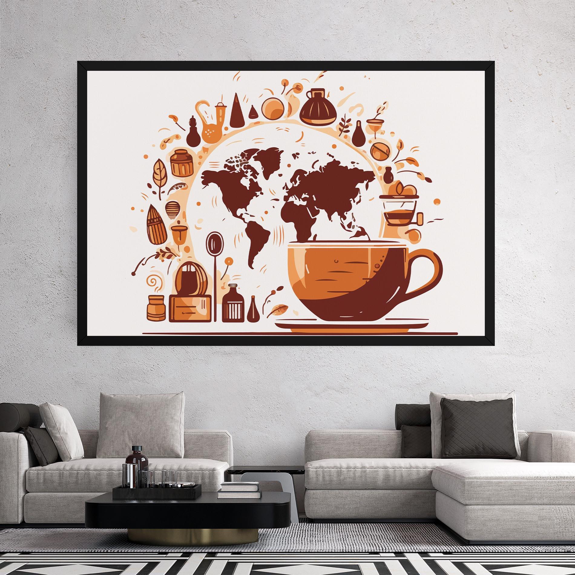 Leinwandbild Coffee Map mockup 2