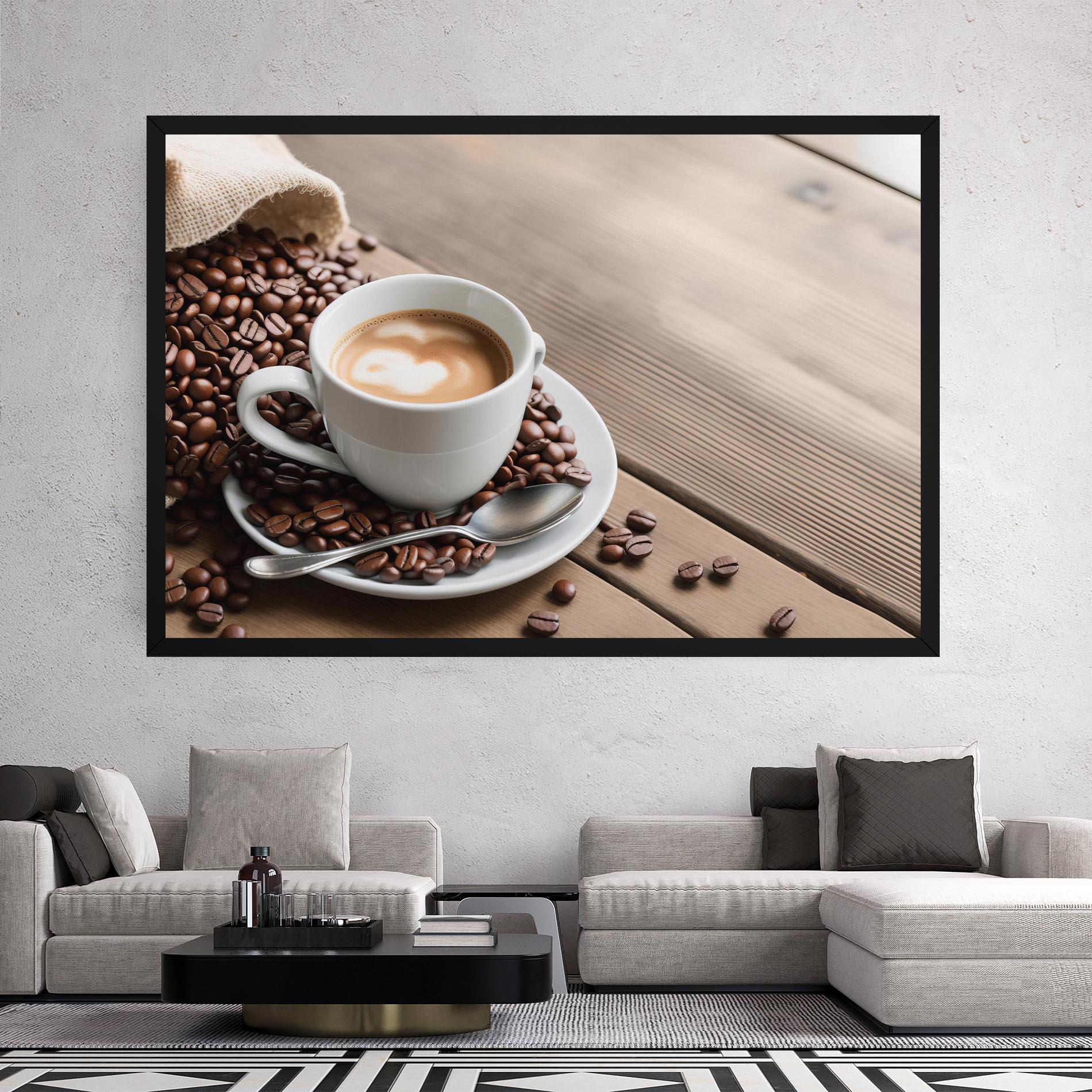 Leinwandbild Coffee On Table mockup 2