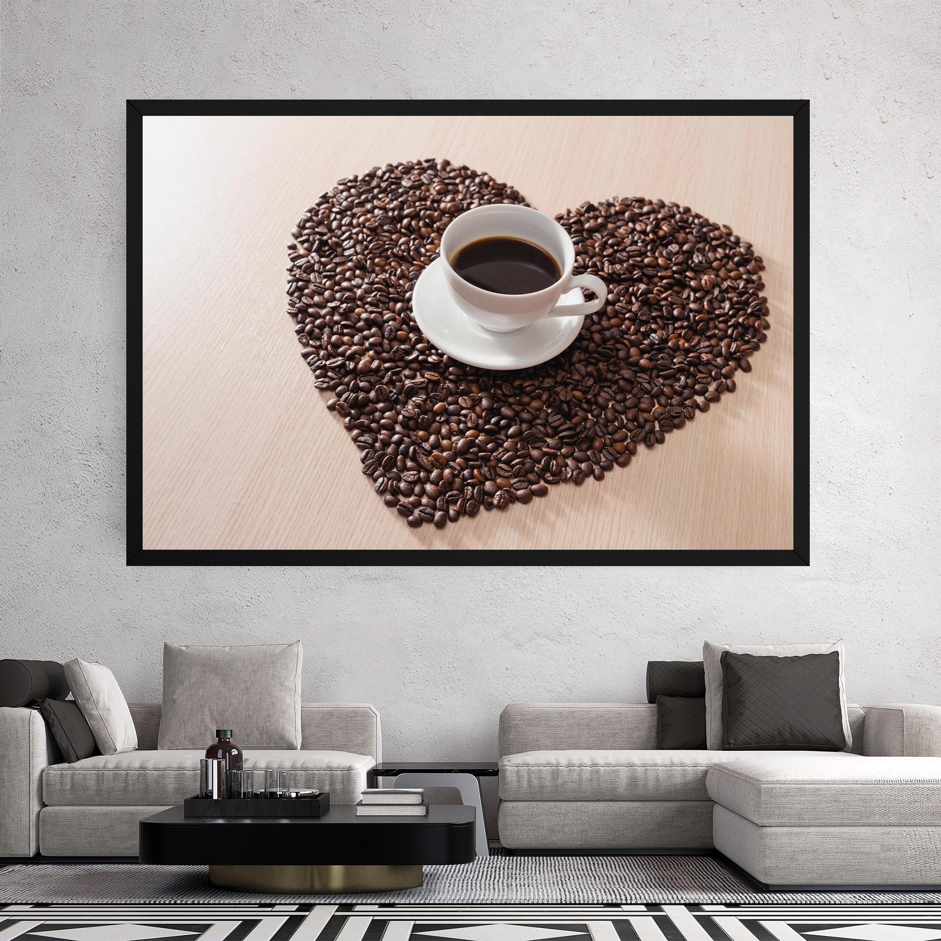 Leinwandbild Heart Coffee Beans mockup 2