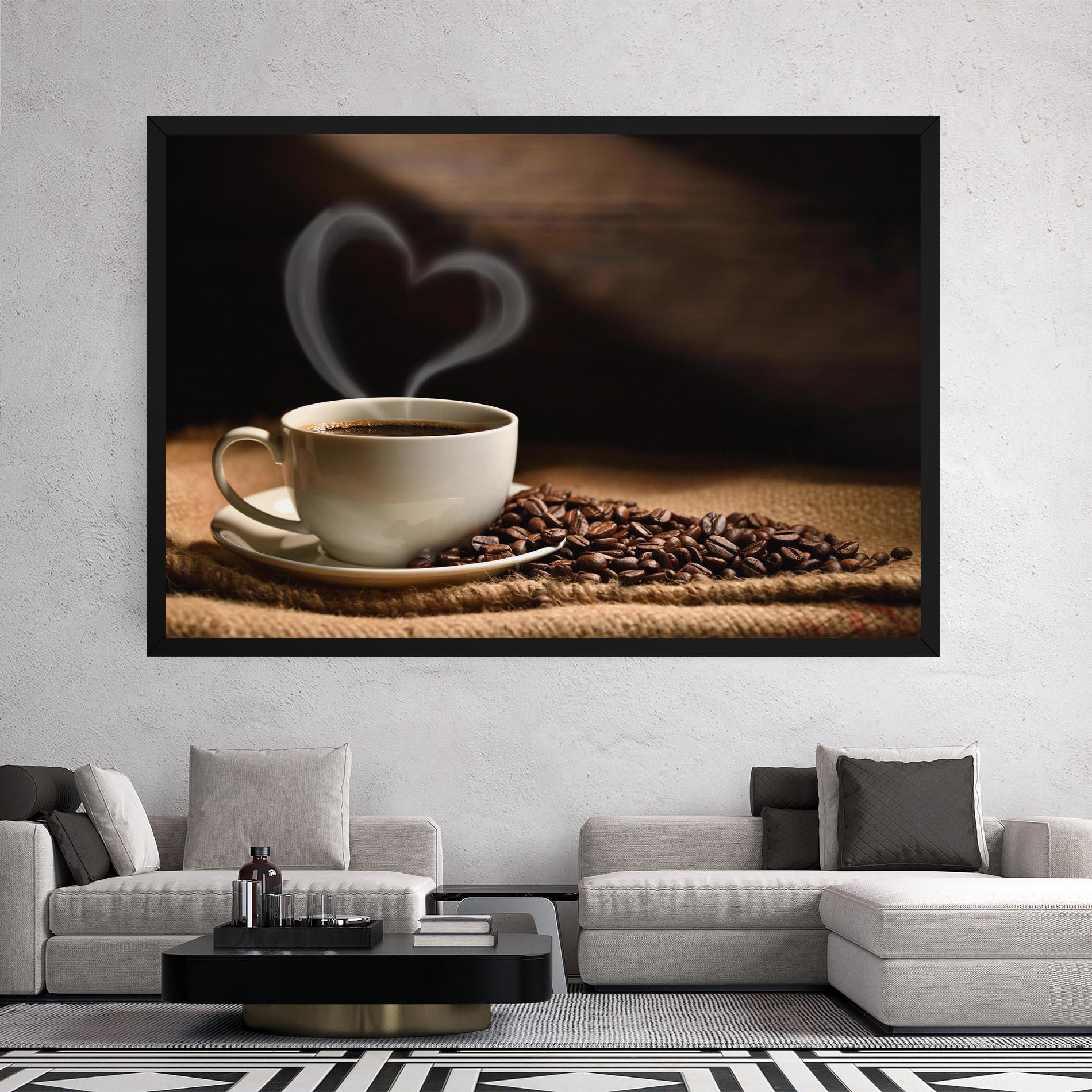 Leinwandbild Heart Coffee Smoke mockup 2