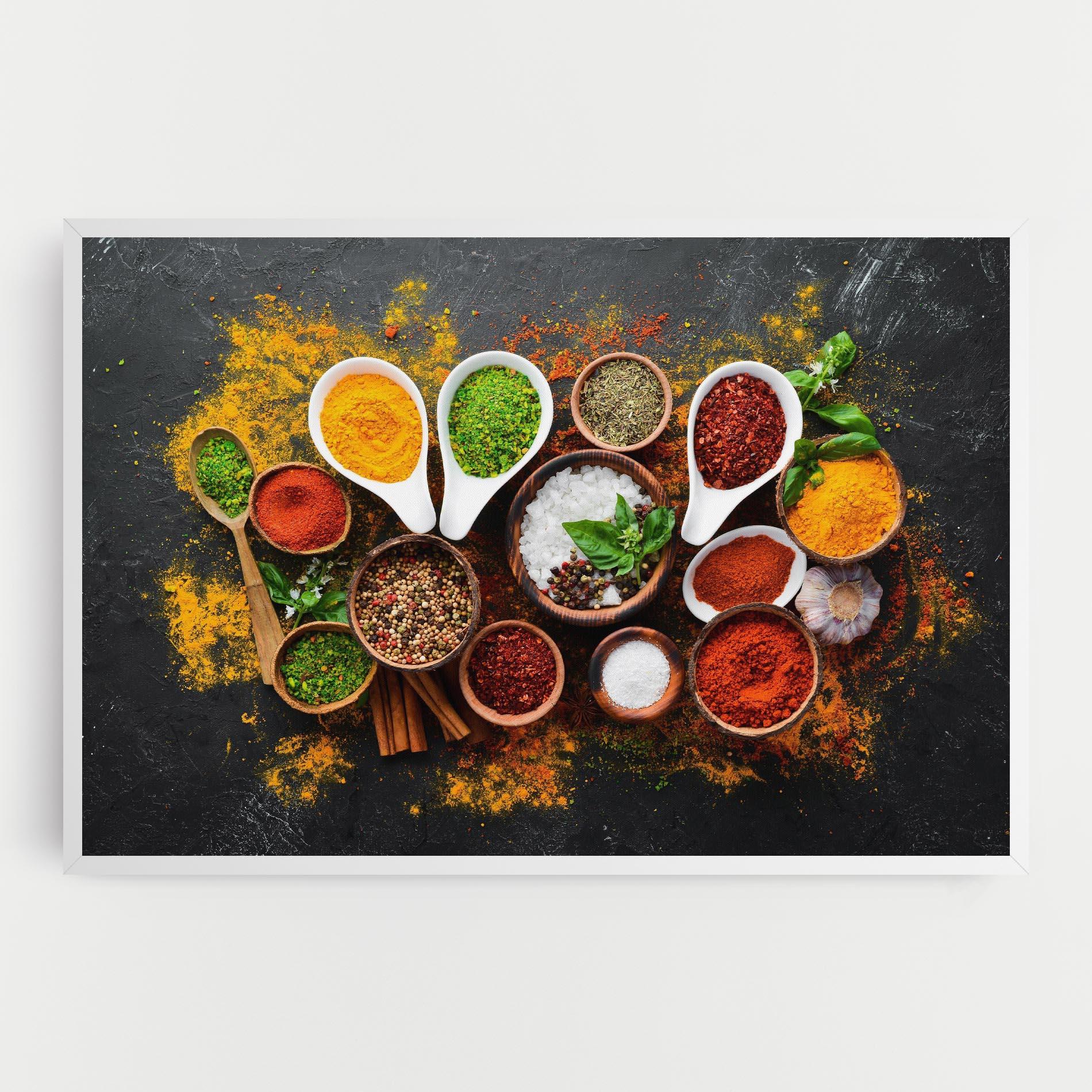 Leinwandbild Colorful Herbs Spices mockup 0