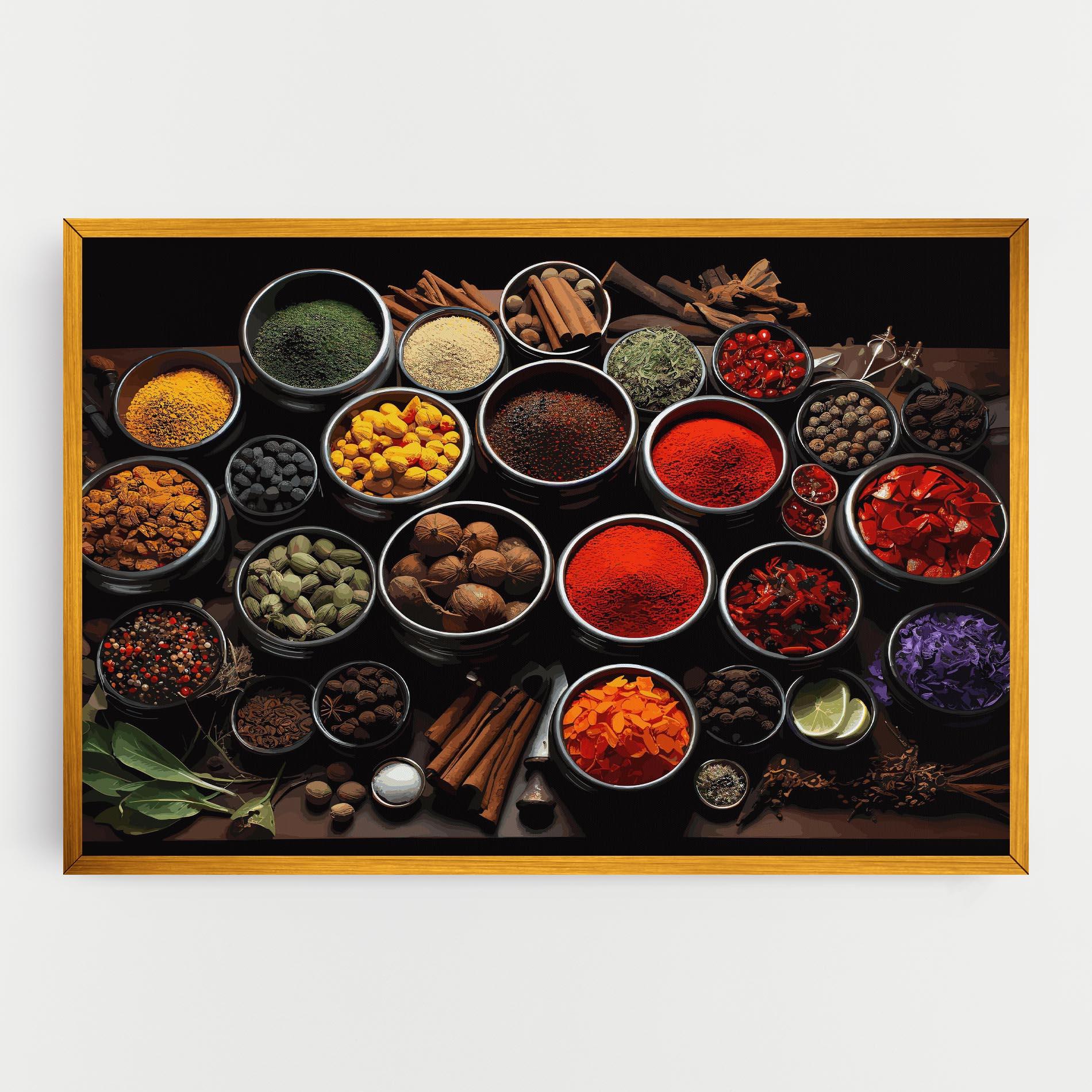 Leinwandbild Colorful Herbs Art mockup 0