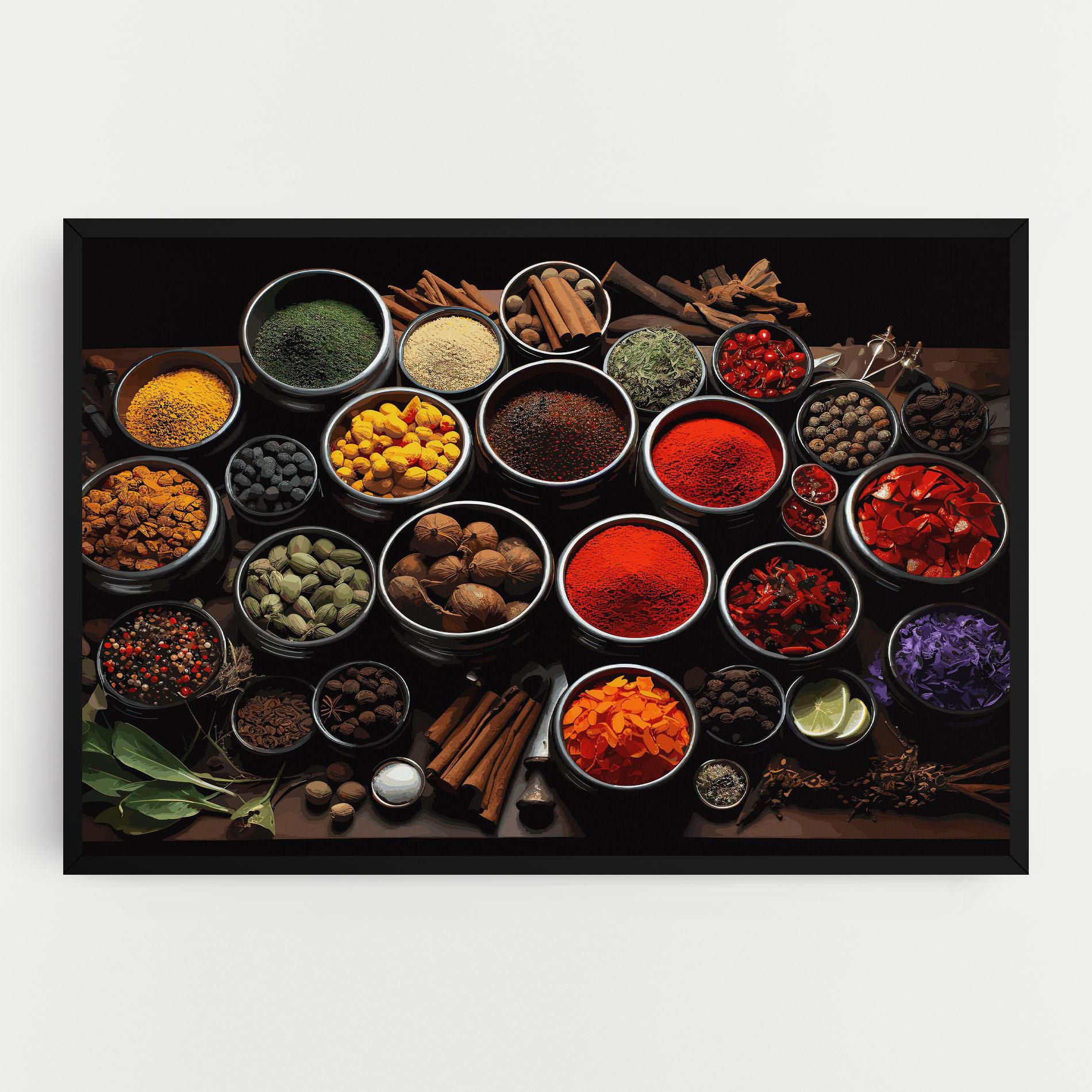 Leinwandbild Colorful Herbs Art mockup 0