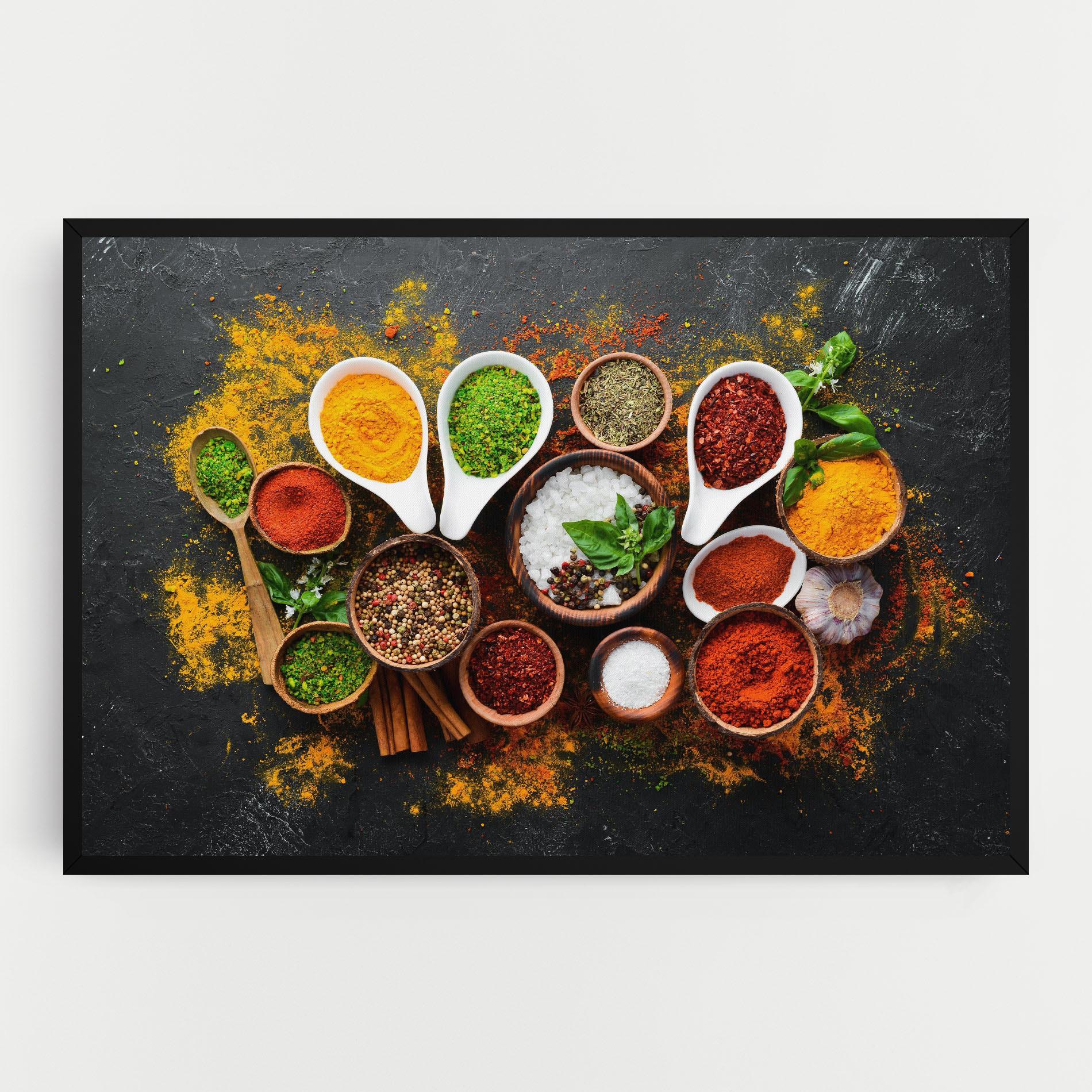 Leinwandbild Colorful Herbs Spices mockup 0