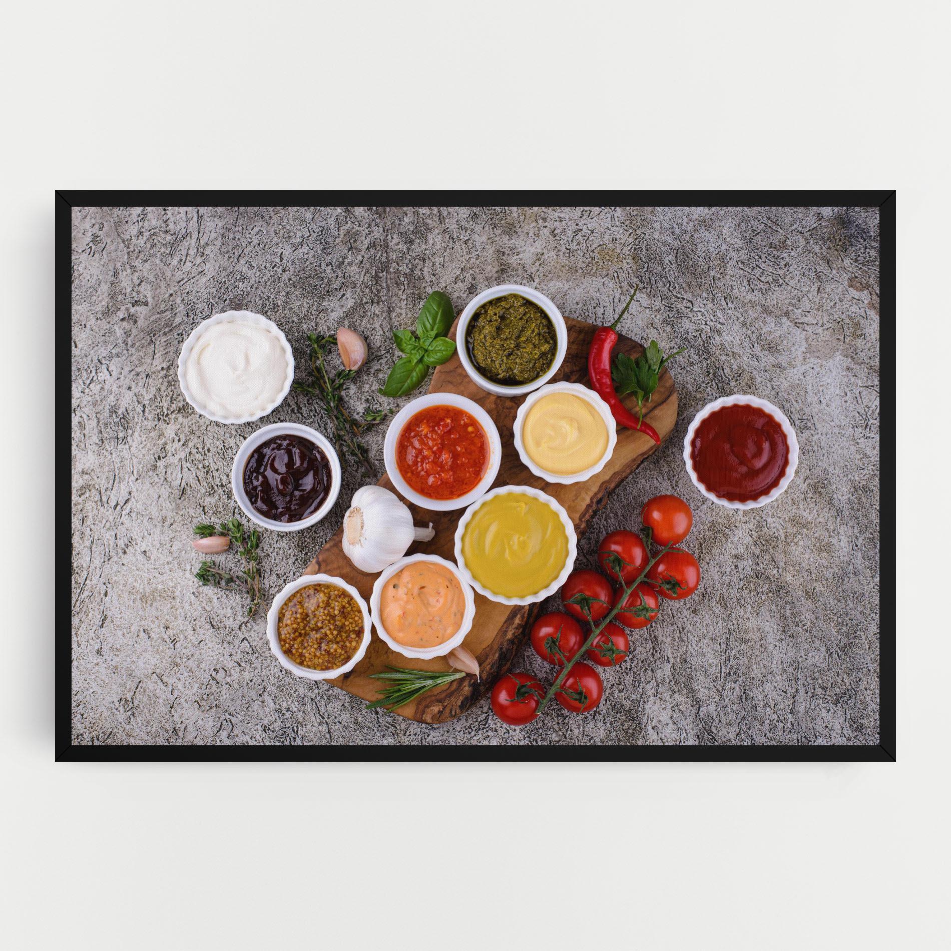 Leinwandbild Different Sauces mockup 0