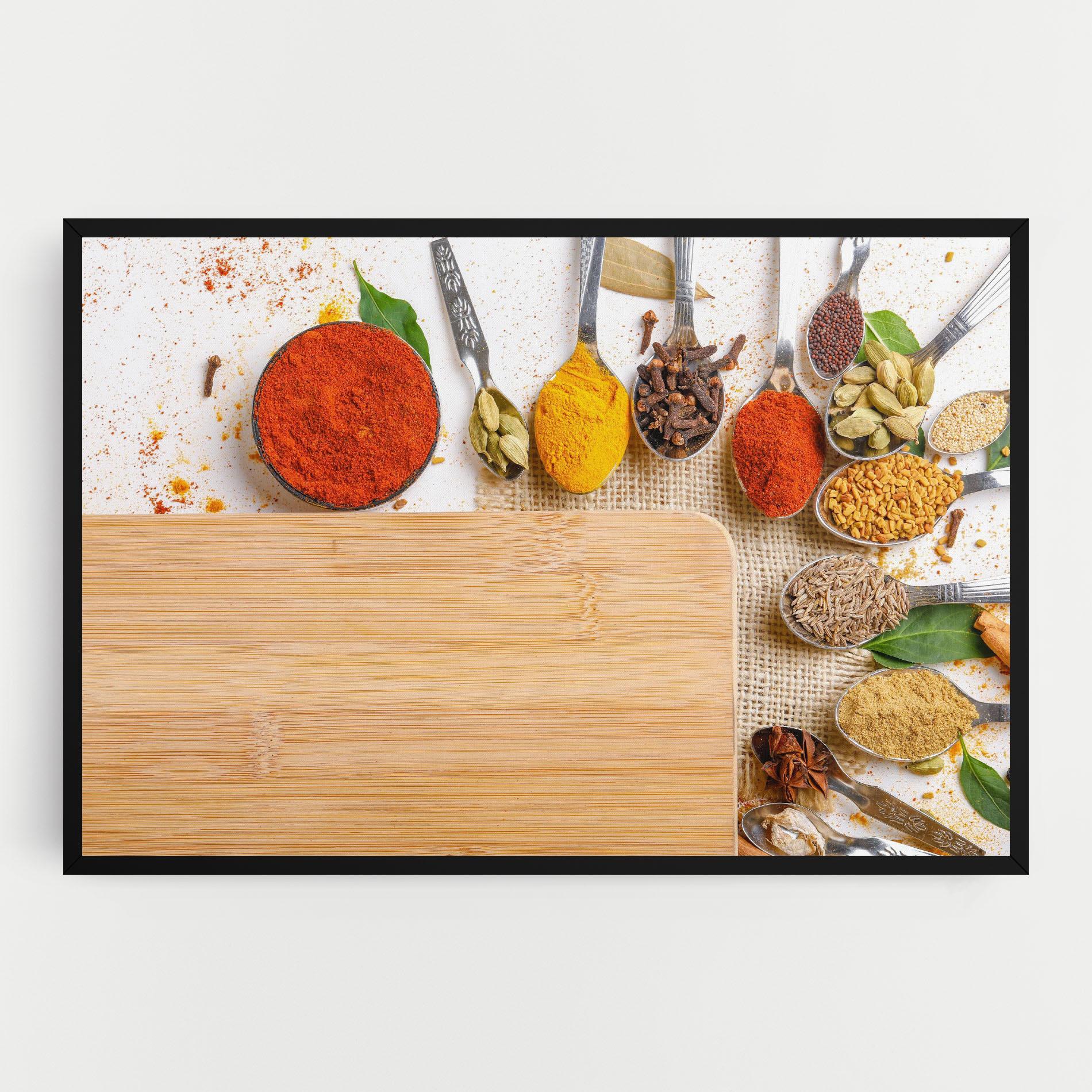 Leinwandbild Spices Spoons mockup 0