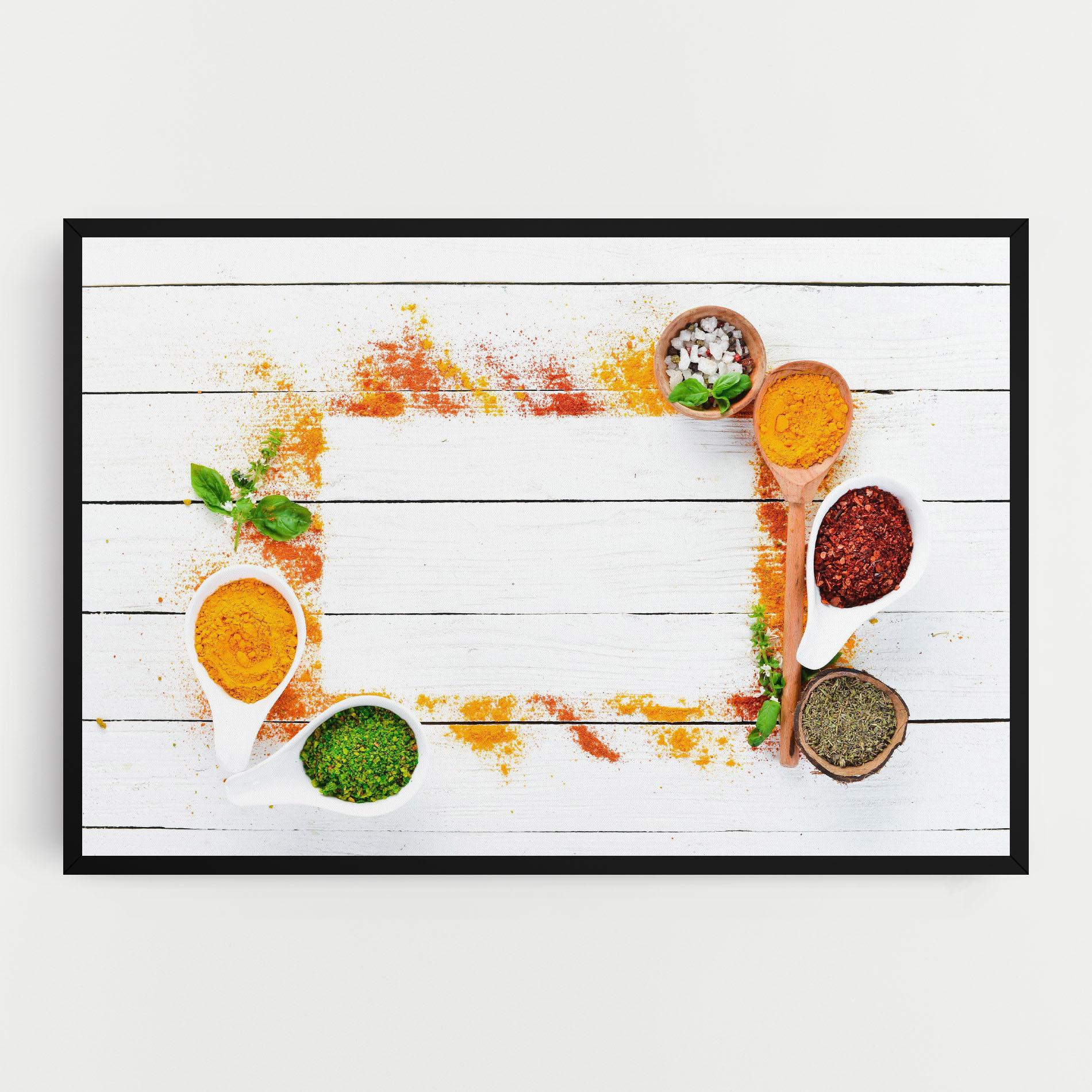Leinwandbild Spices Top View mockup 0