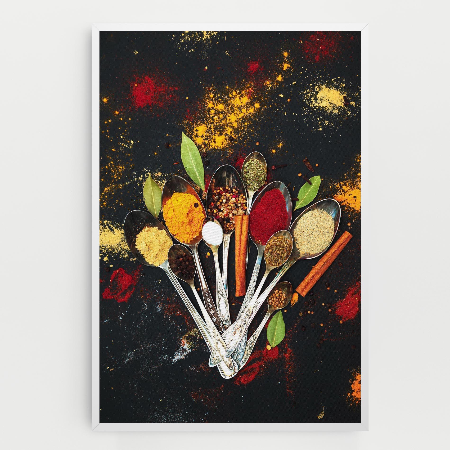 Leinwandbild Cooking Spices Spoons mockup 0