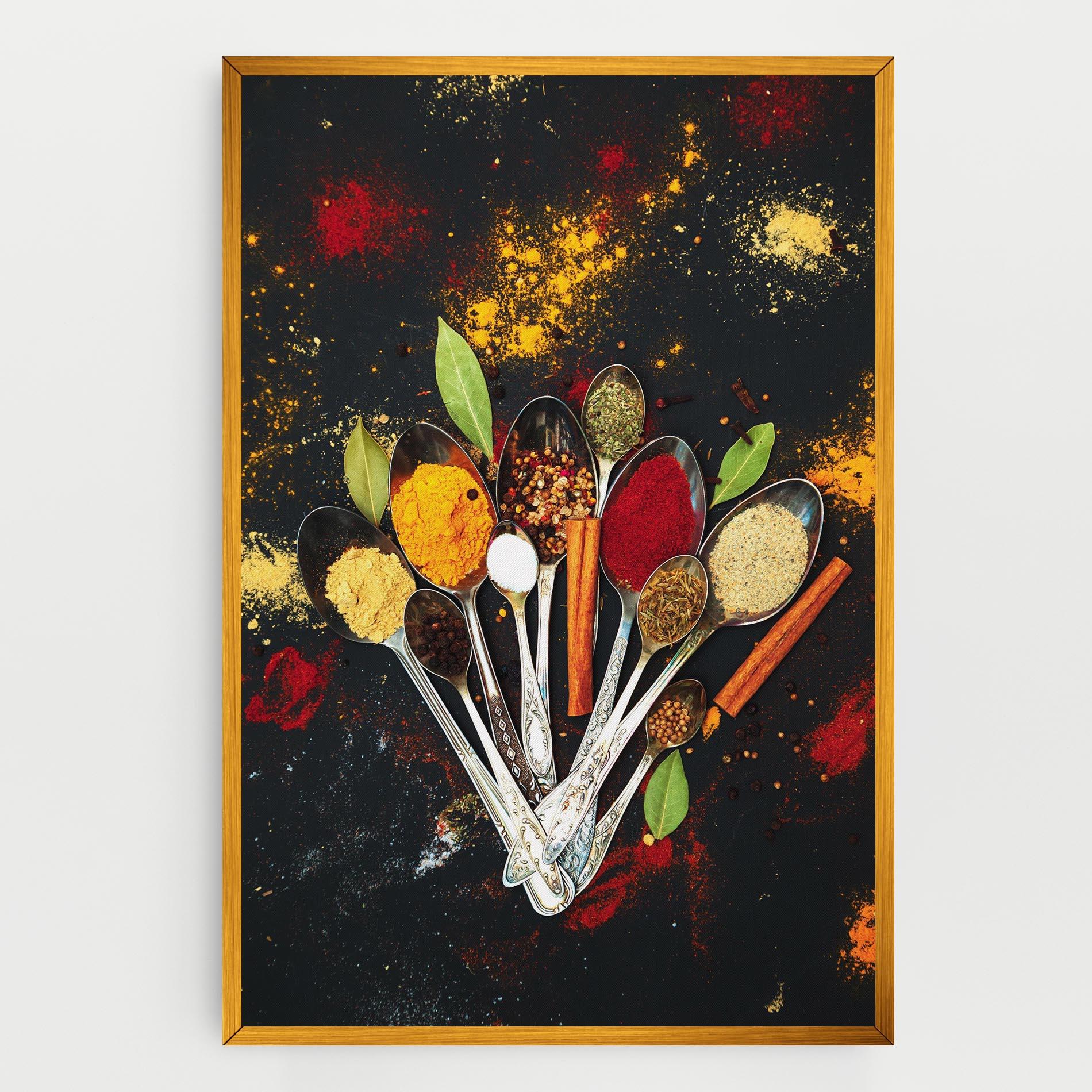 Leinwandbild Cooking Spices Spoons mockup 0