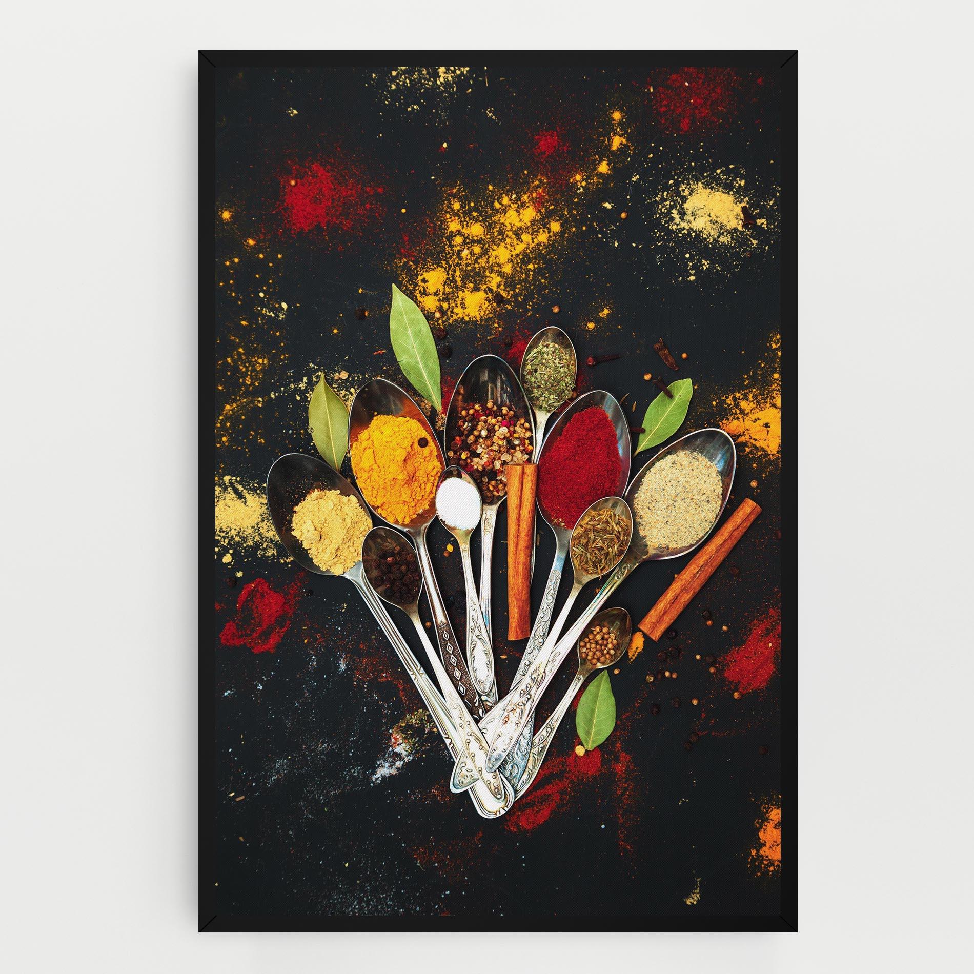 Leinwandbild Cooking Spices Spoons mockup 0