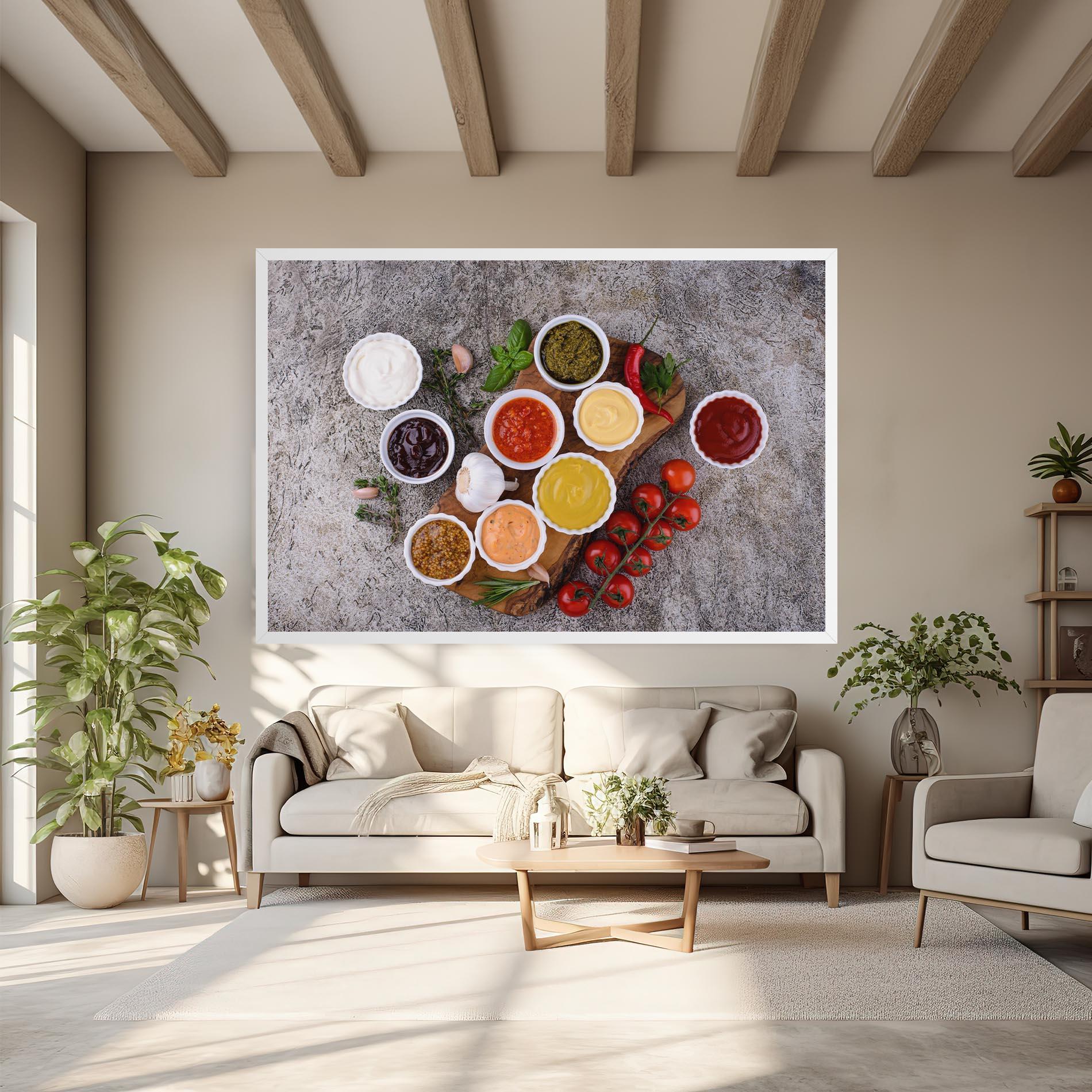 Leinwandbild Different Sauces mockup 6