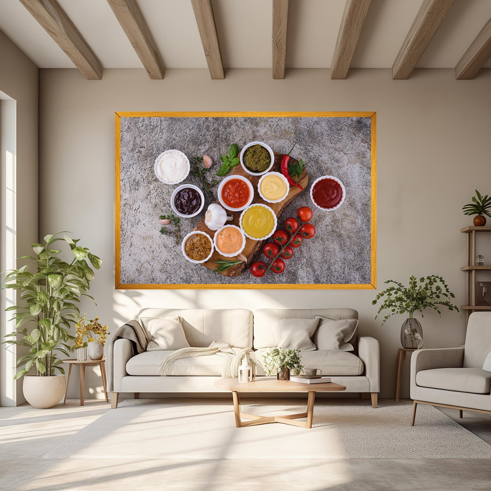 Leinwandbild Different Sauces mockup 6