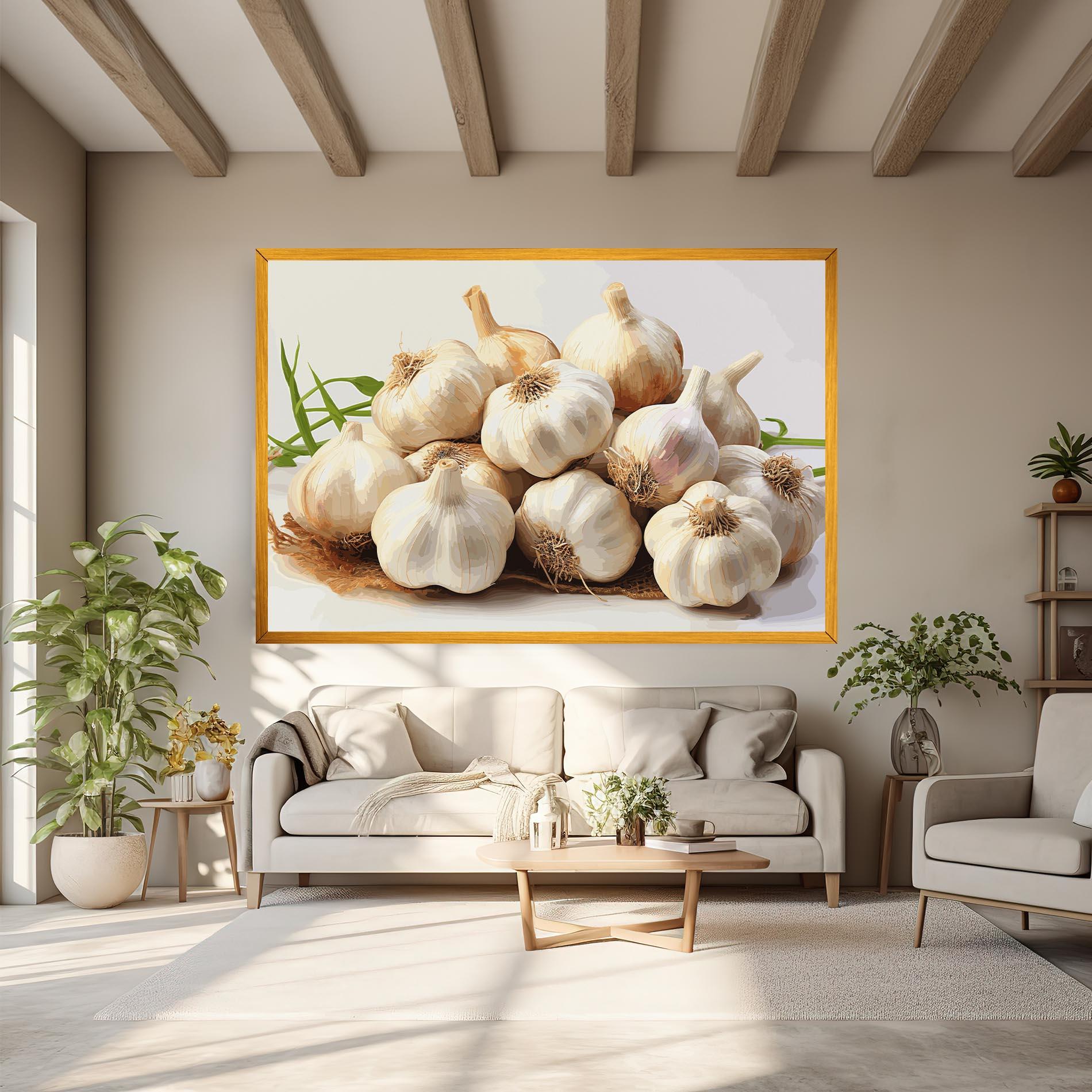 Leinwandbild Garlic Art mockup 6