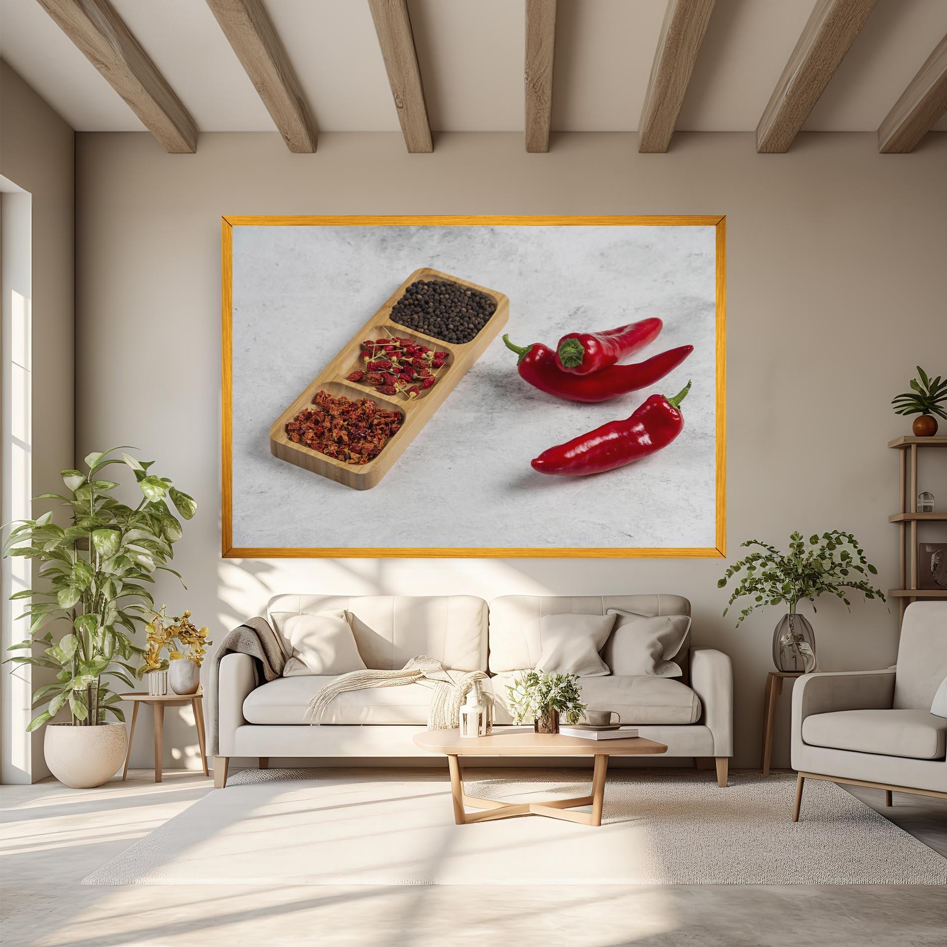 Leinwandbild Hot Chili Spices mockup 6