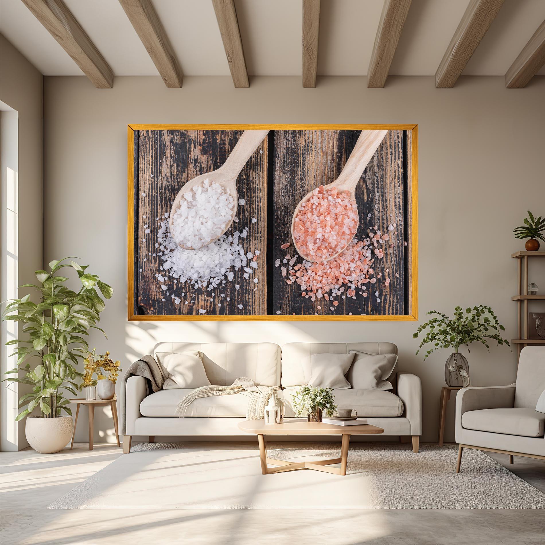 Leinwandbild Wooden Spoons Sea Salt mockup 6