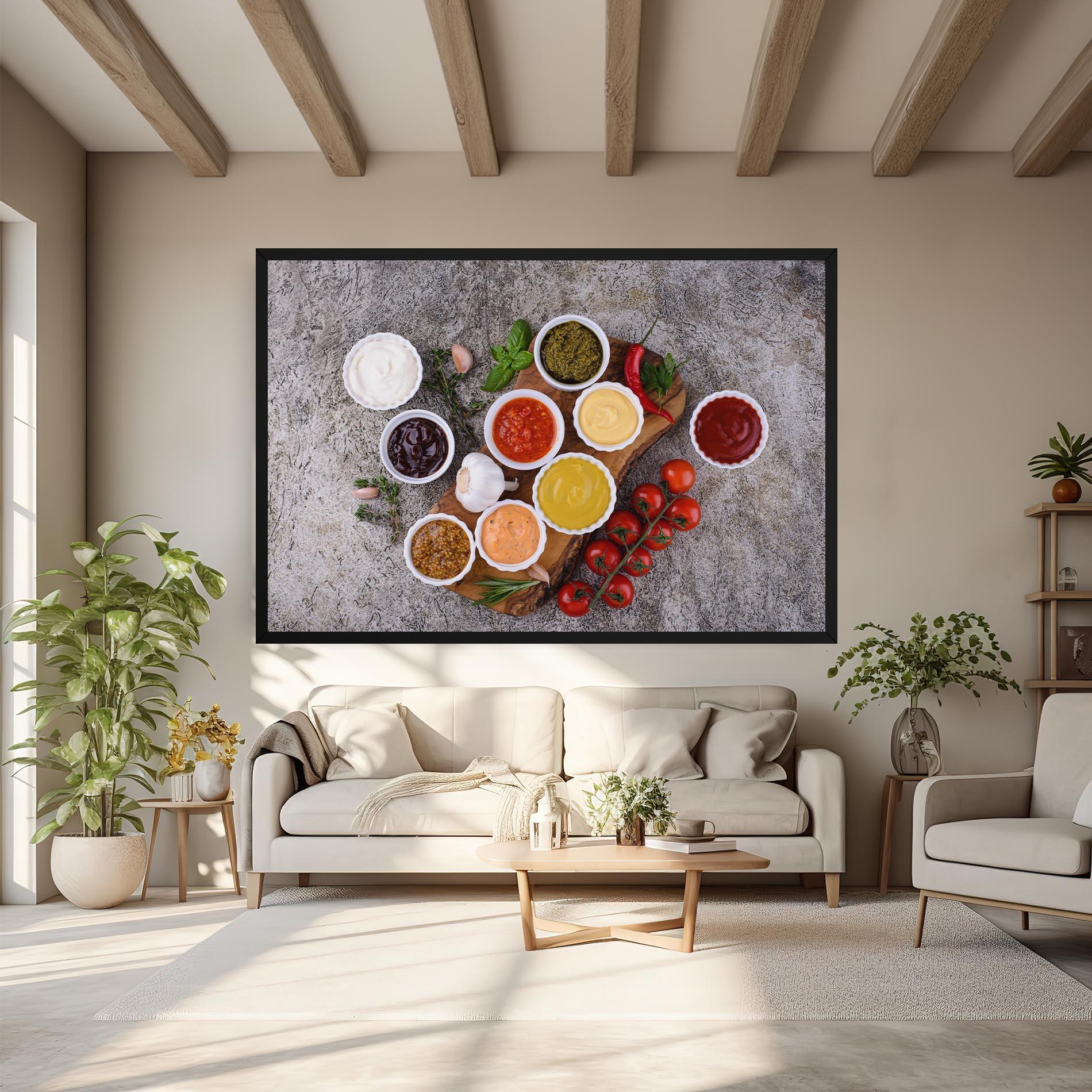 Leinwandbild Different Sauces mockup 6