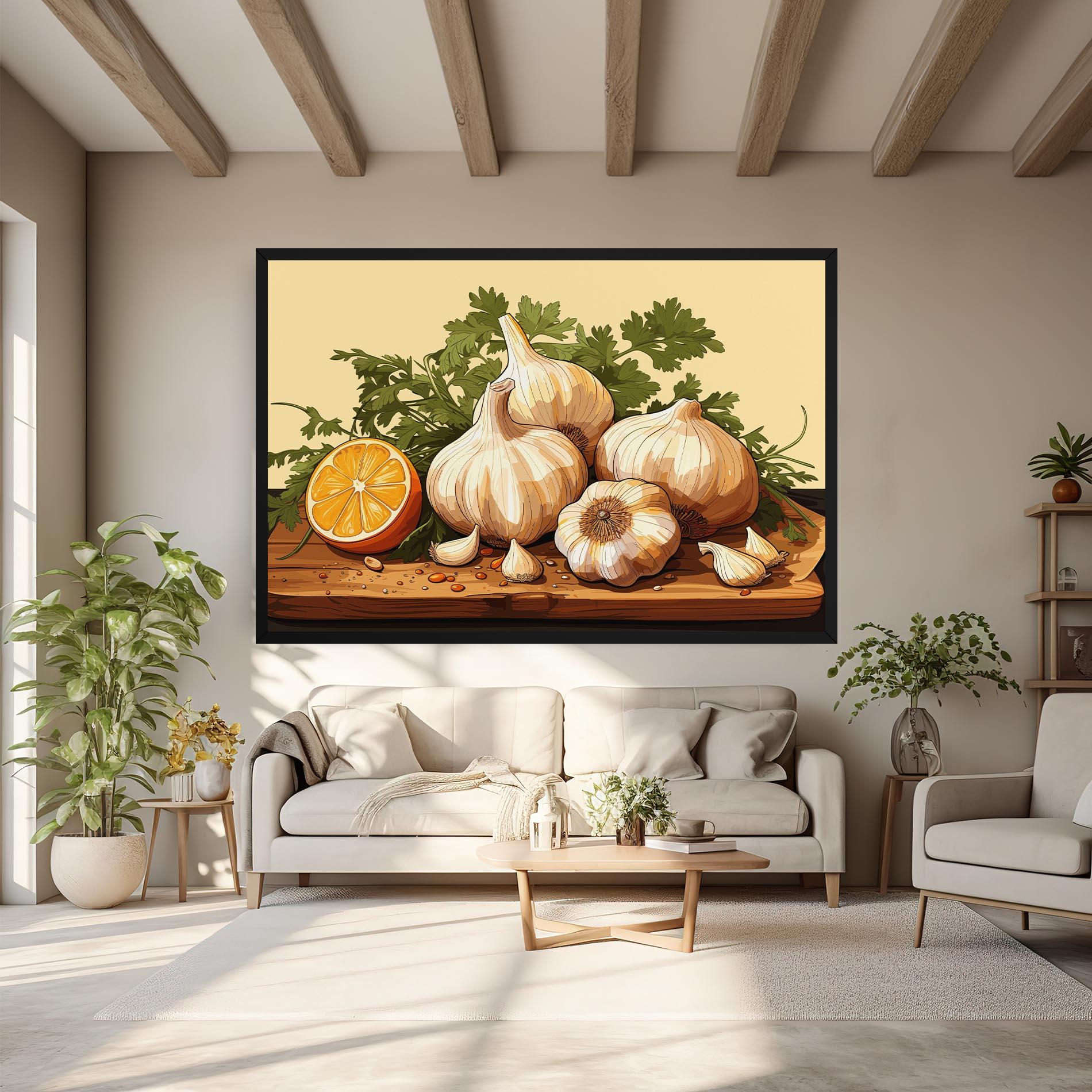 Leinwandbild Garlic Lemon mockup 6