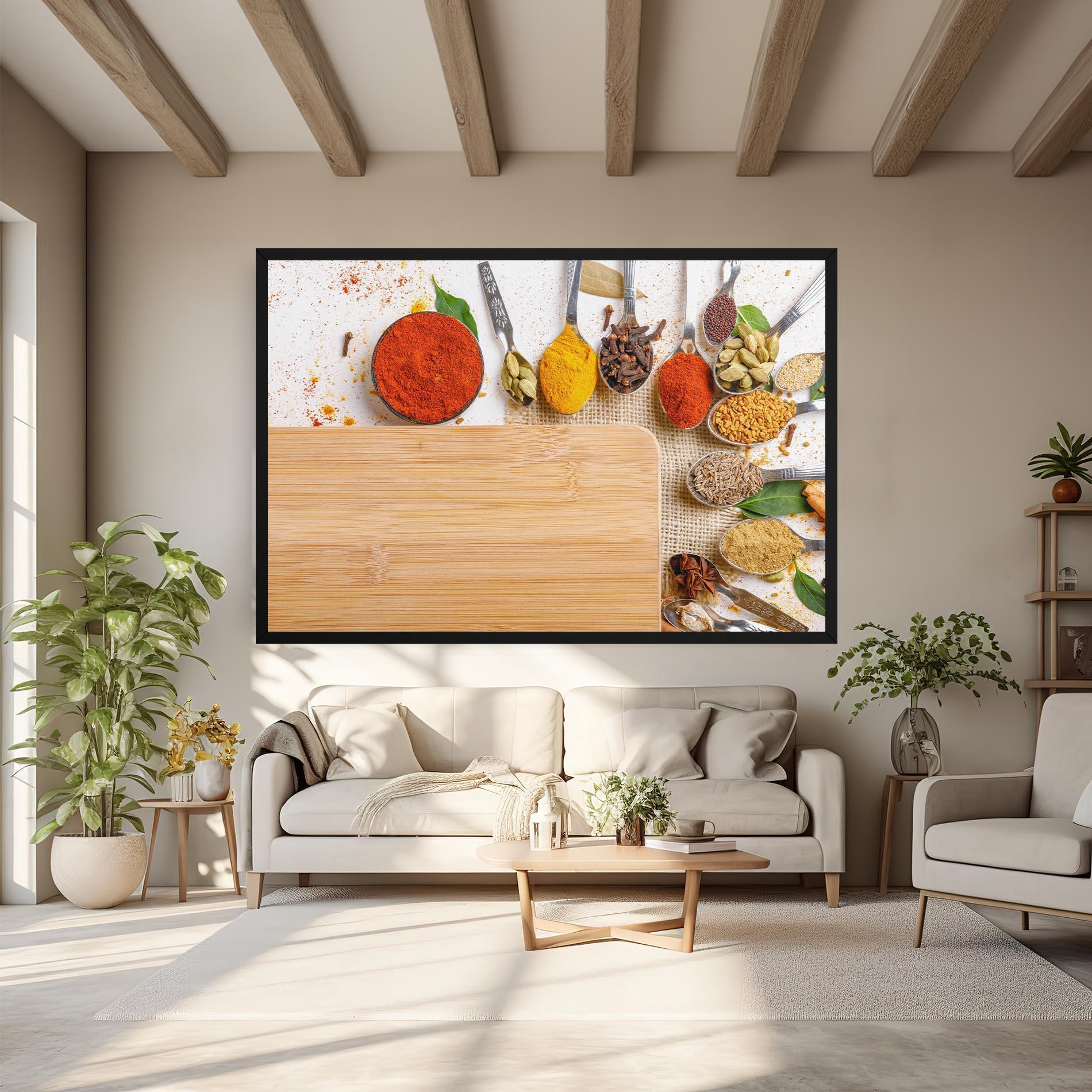 Leinwandbild Spices Spoons mockup 6