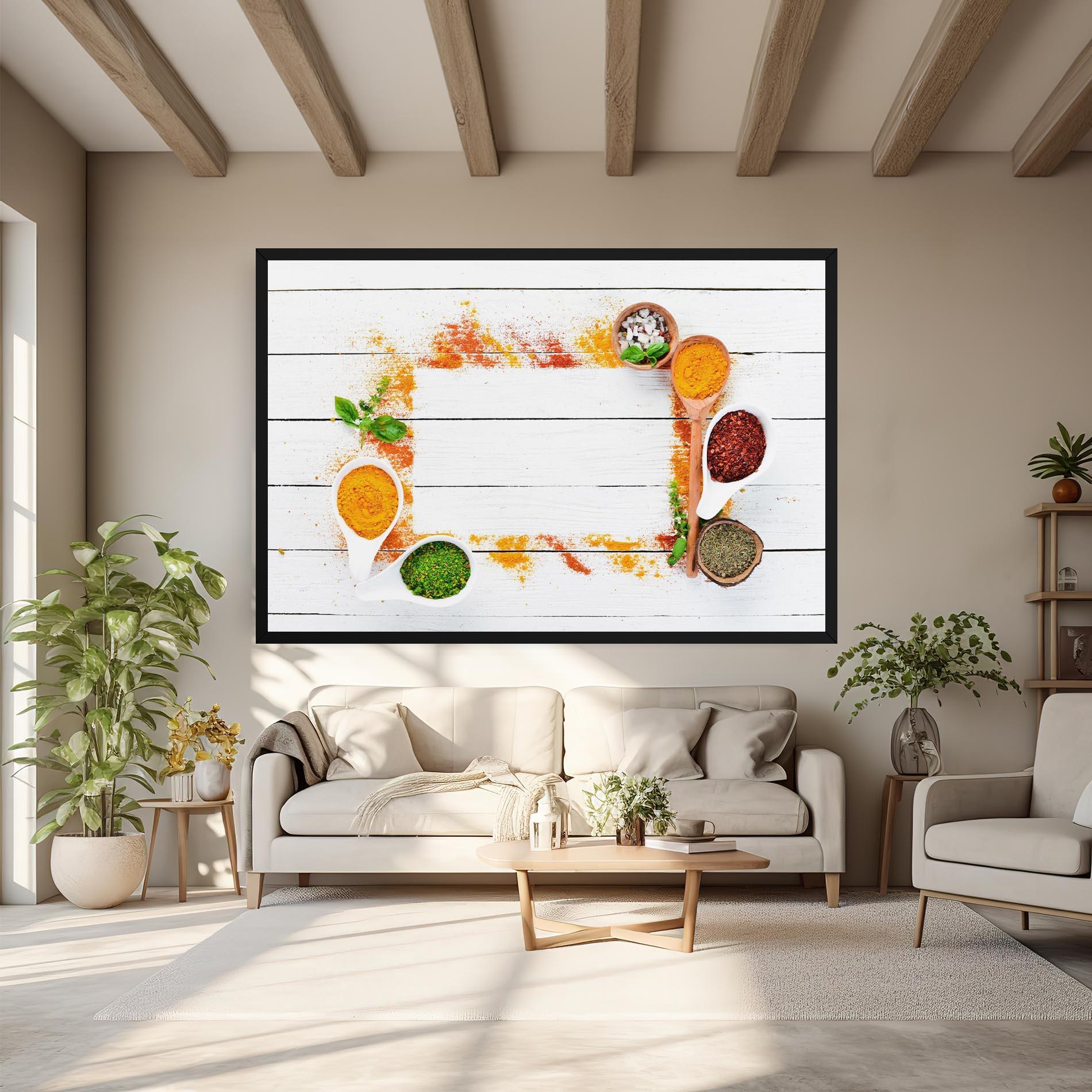 Leinwandbild Spices Top View mockup 6