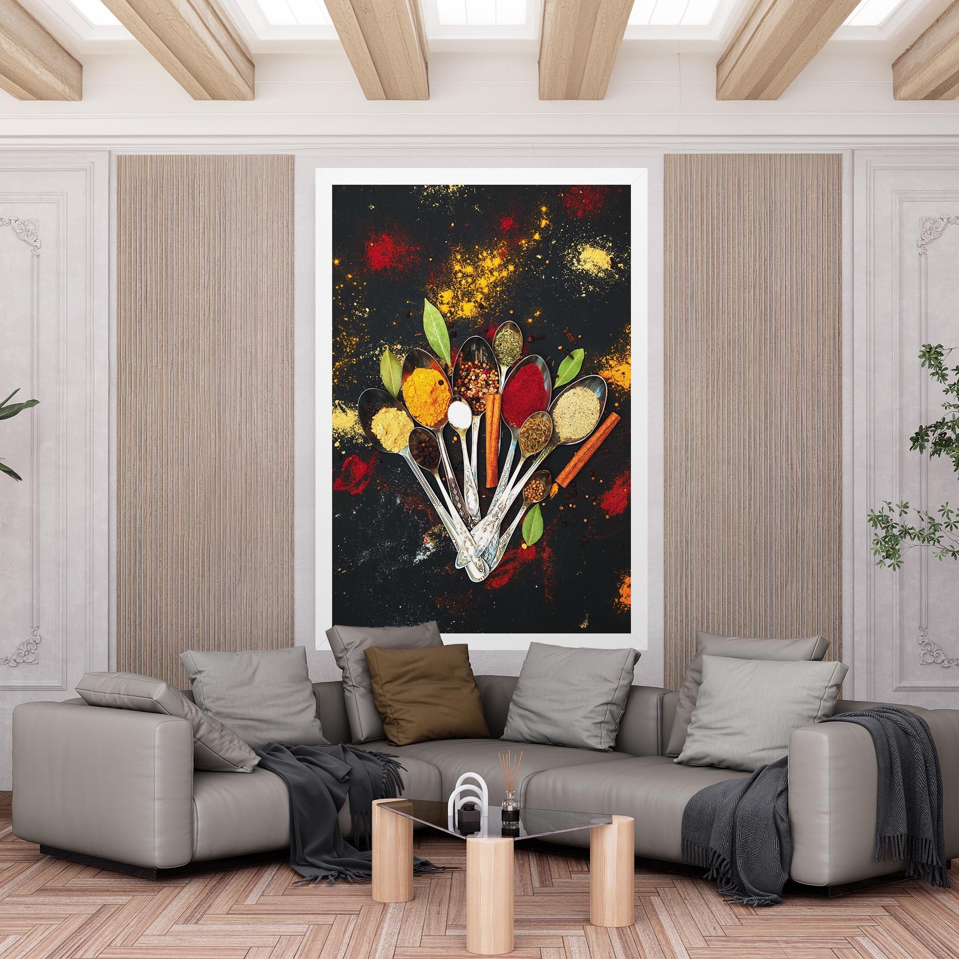 Leinwandbild Cooking Spices Spoons mockup 6