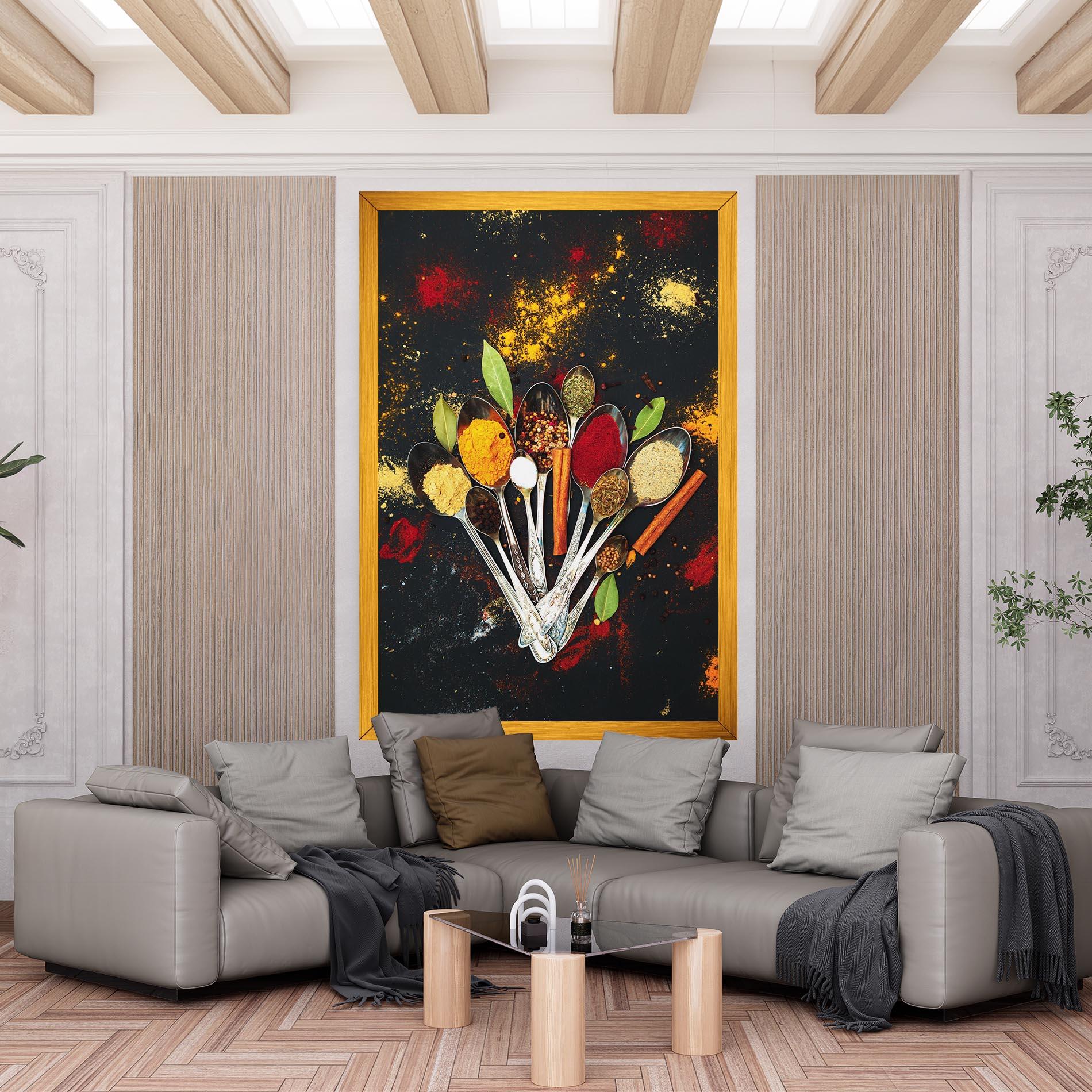 Leinwandbild Cooking Spices Spoons mockup 6