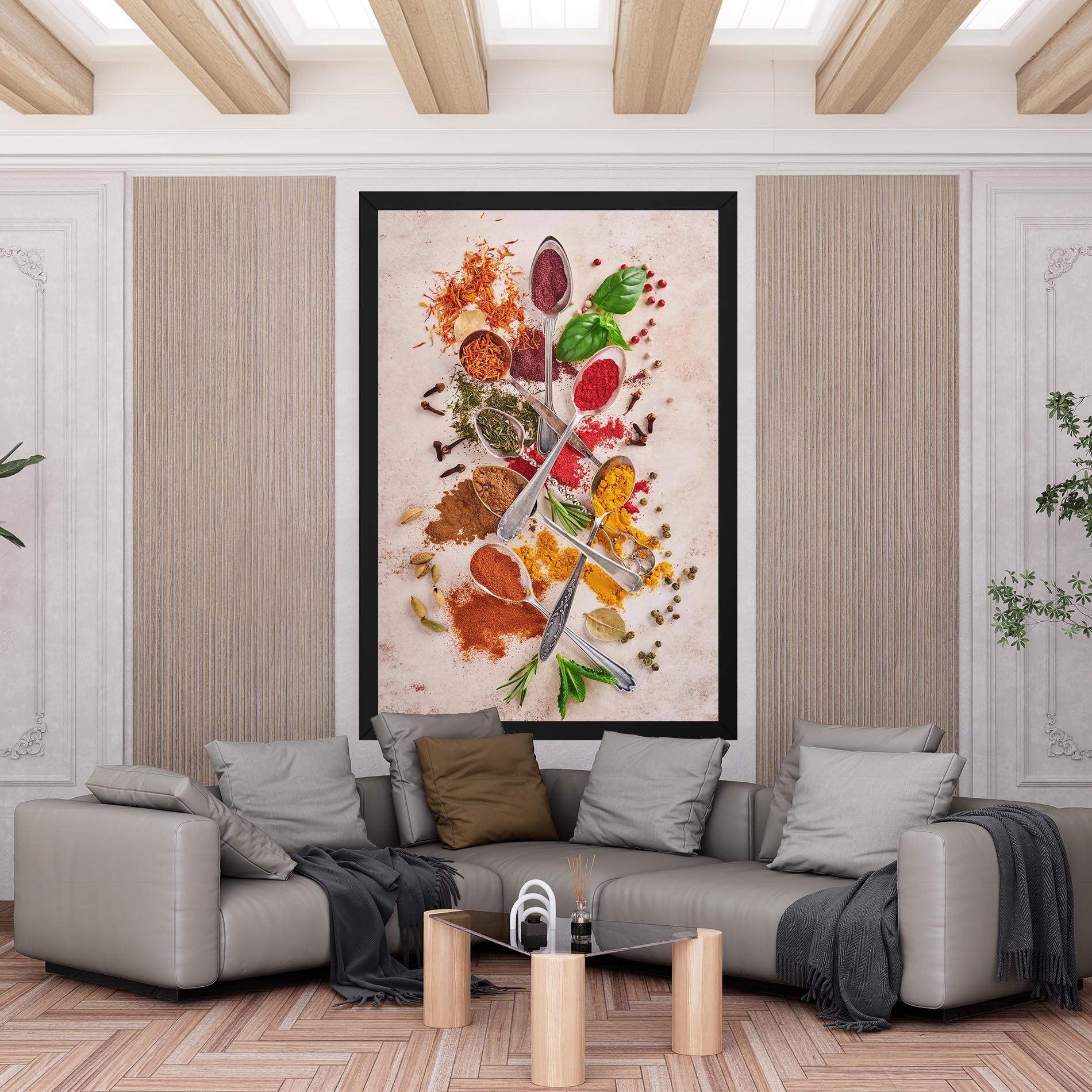 Leinwandbild Colorful Spices Cooking mockup 6