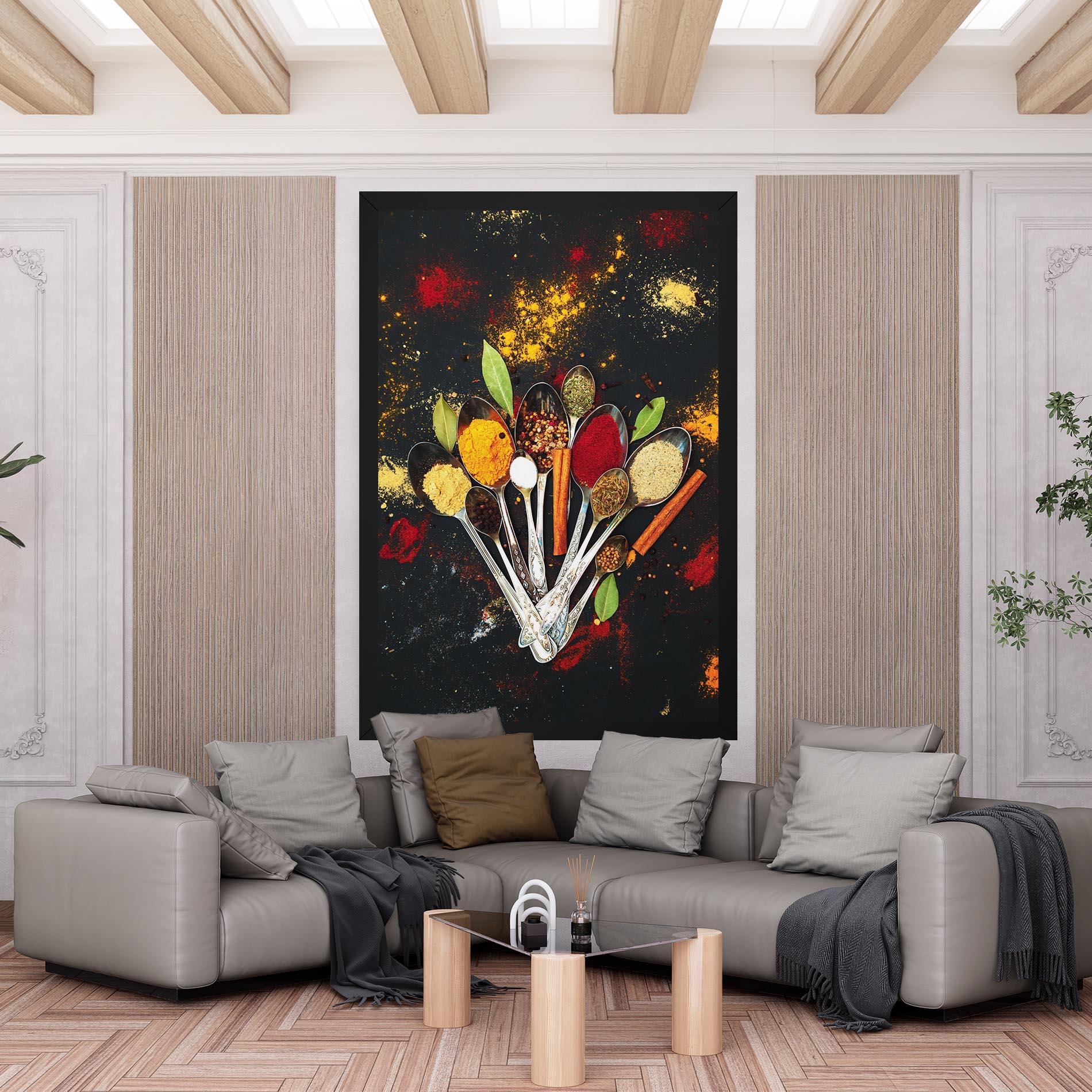 Leinwandbild Cooking Spices Spoons mockup 6