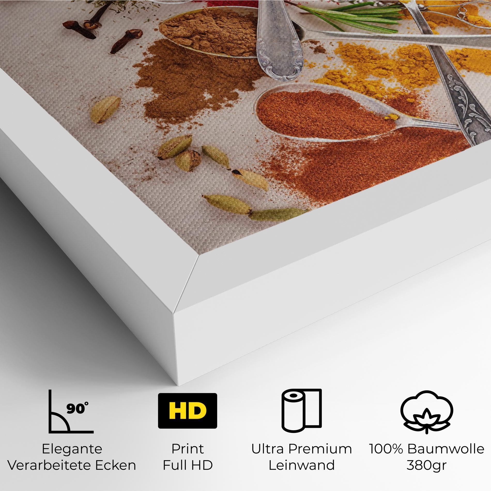 Leinwandbild Colorful Spices Cooking mockup 4
