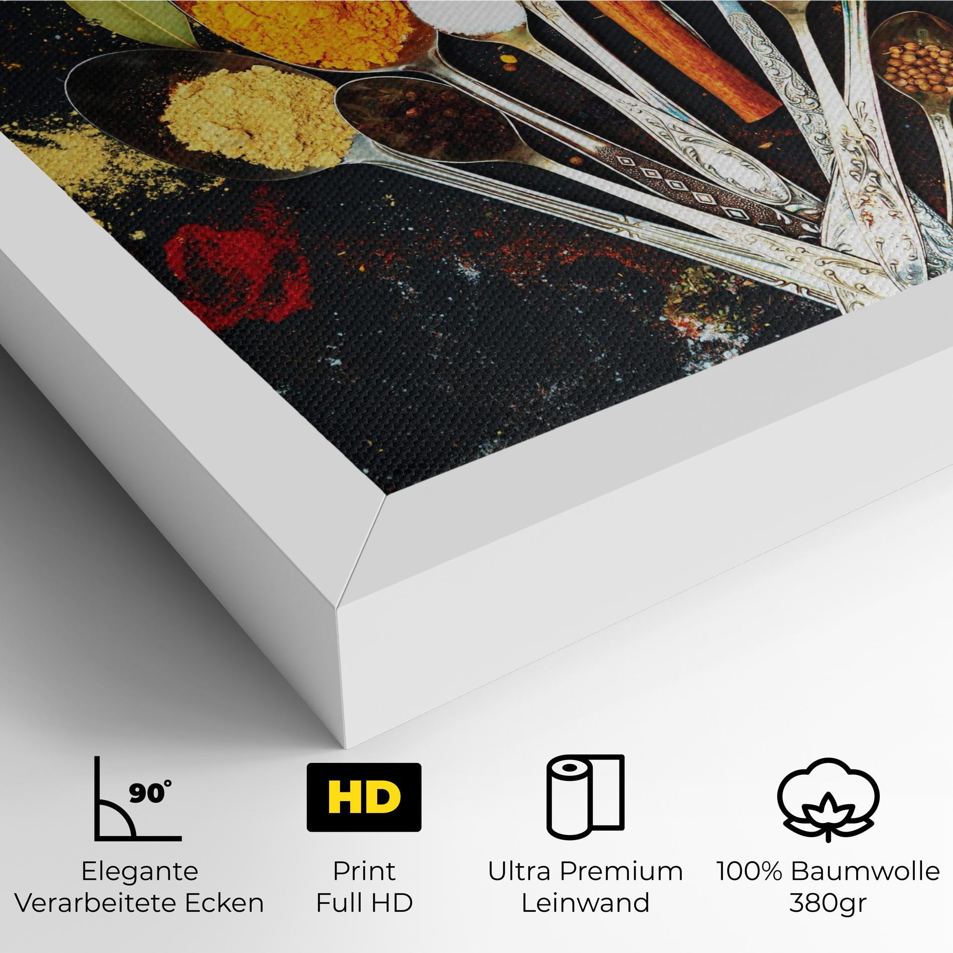 Leinwandbild Cooking Spices Spoons mockup 4