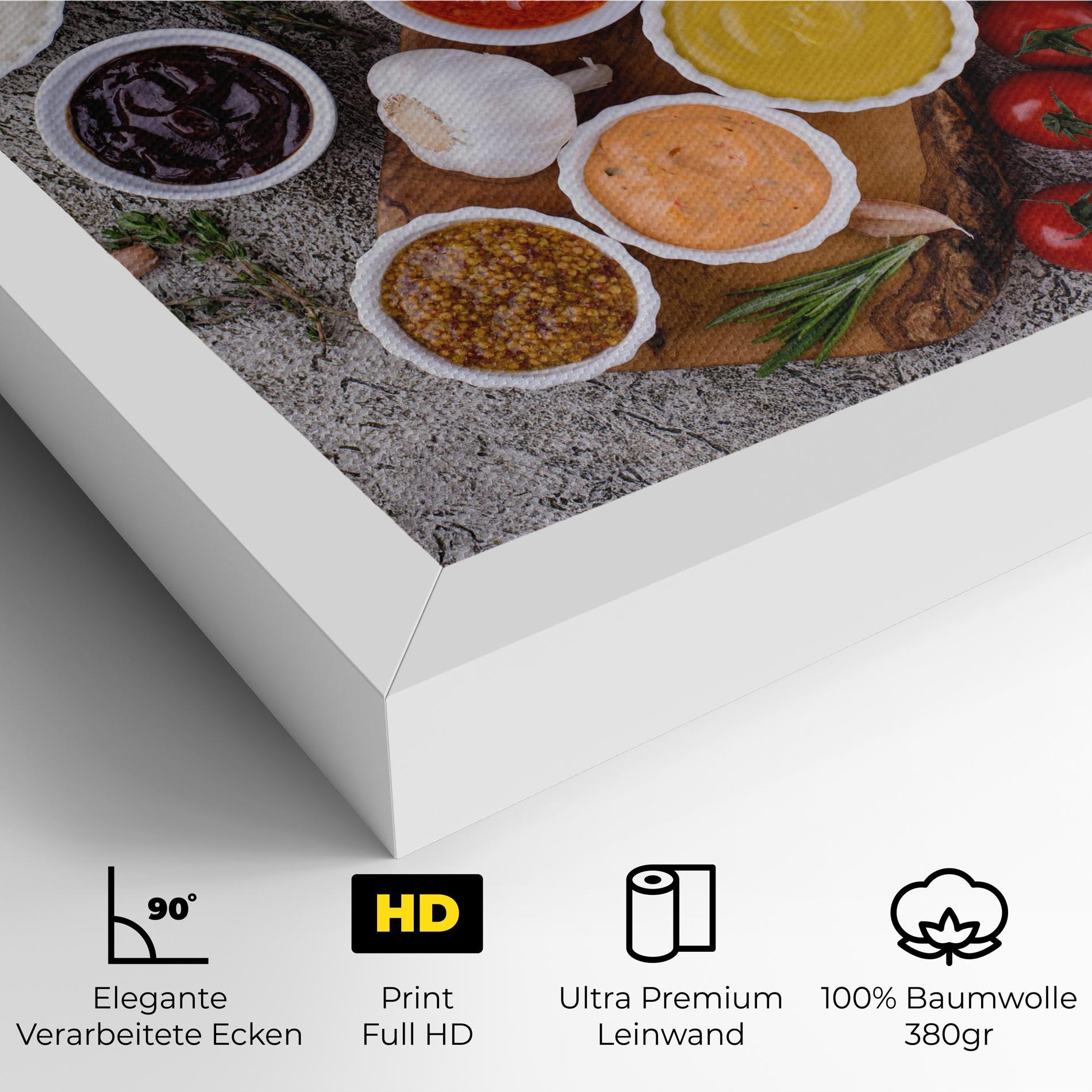Leinwandbild Different Sauces mockup 4