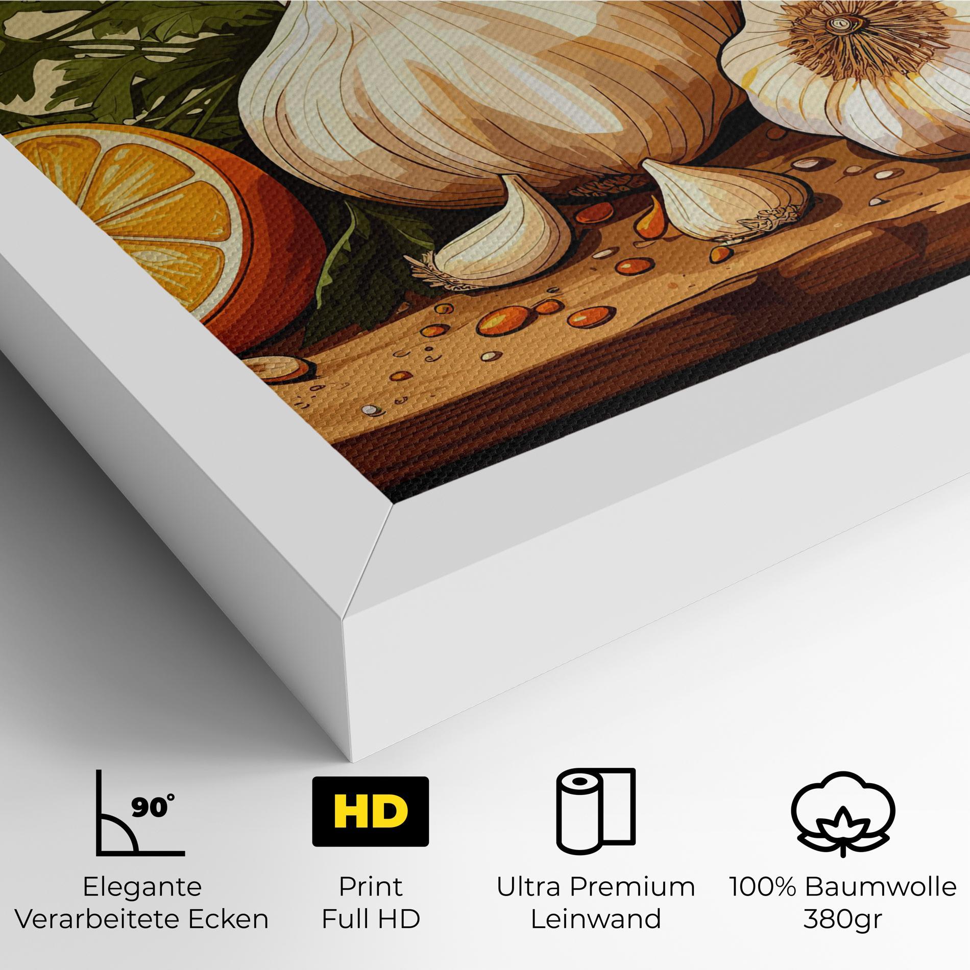 Leinwandbild Garlic Lemon mockup 4